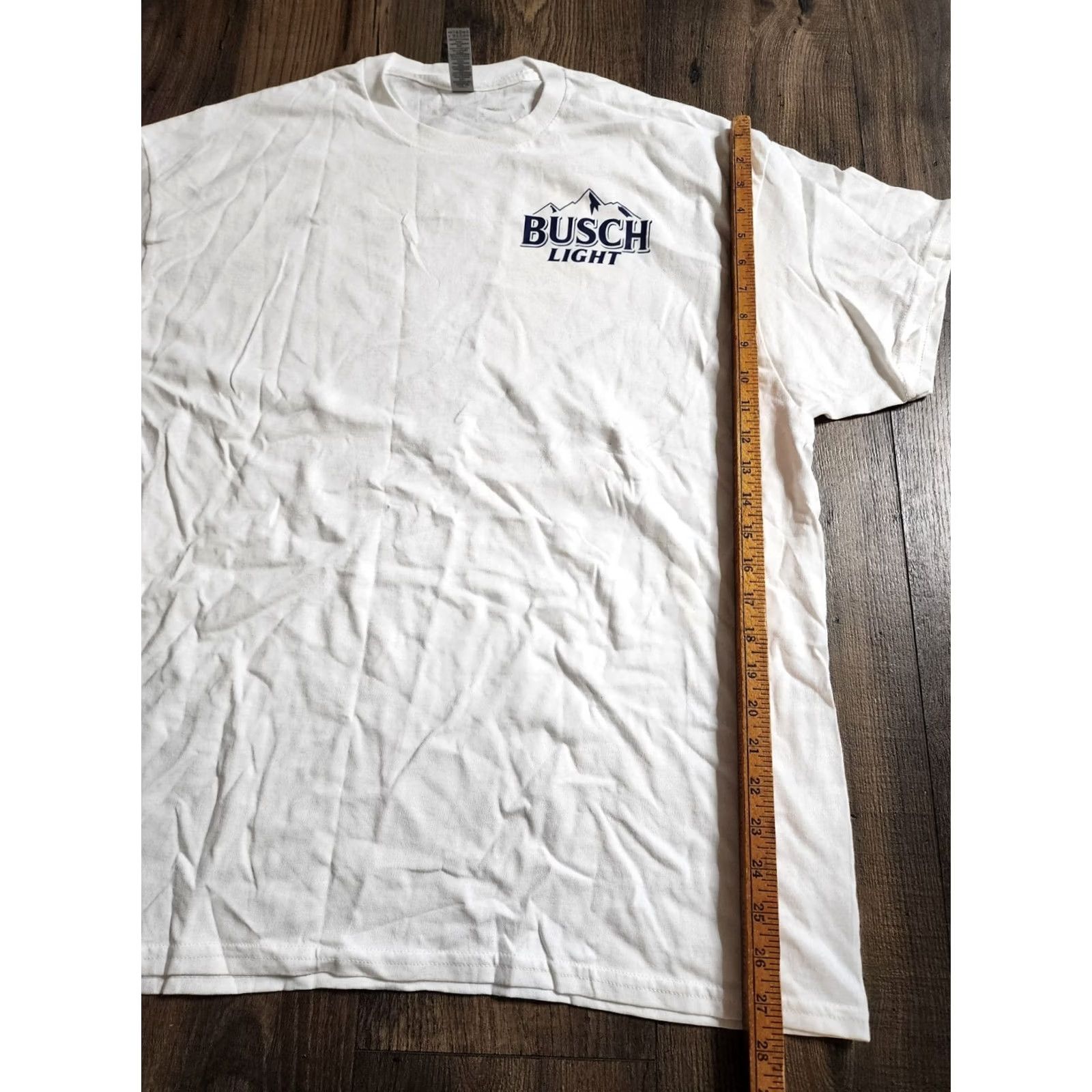 Gildan Gildan Mens XL Busch Light Beer Dog Fishing T Shirt Double-Sided White Crew Neck Short Sleeve Vintage: No (adjusted) Size US XL / EU 56 / 4 - 3 Thumbnail