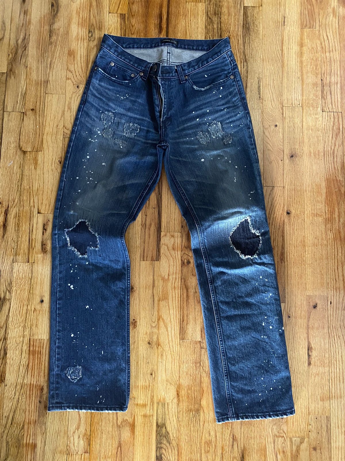 image of Number N Ine Re-Edition Distress Denim in Blue, Men's (Size 32)