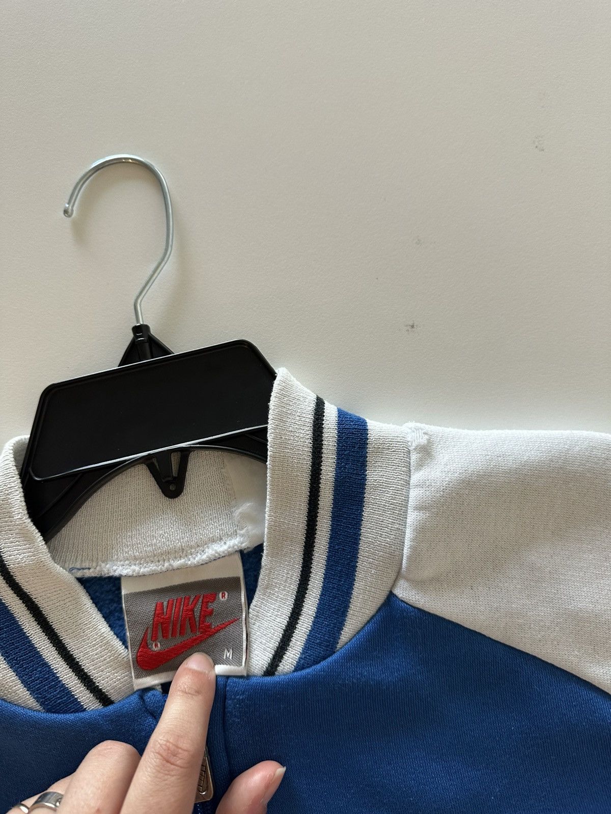 Nike Vintage Nike Track Jacket Cotton Fleece Blue Zip M 80s Retro Size US M / EU 48-50 / 2 - 5 Thumbnail