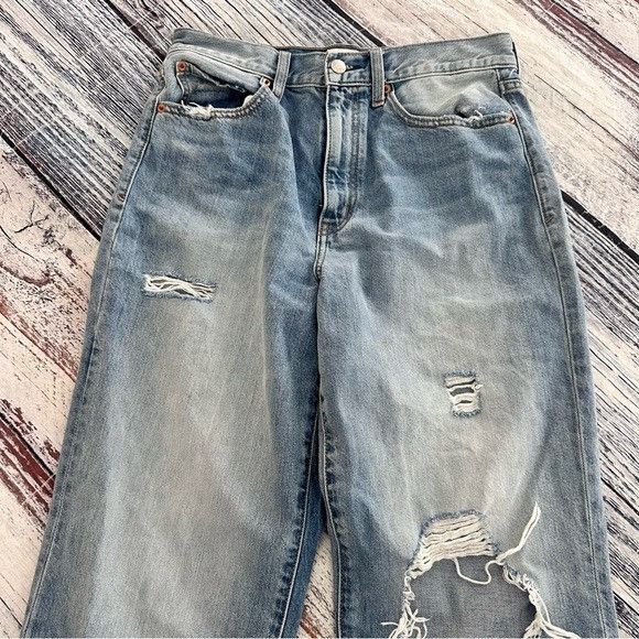 Other DAZE Denim Cropped Wide Leg Distressed Blue Jeans Size 29" - 3 Thumbnail