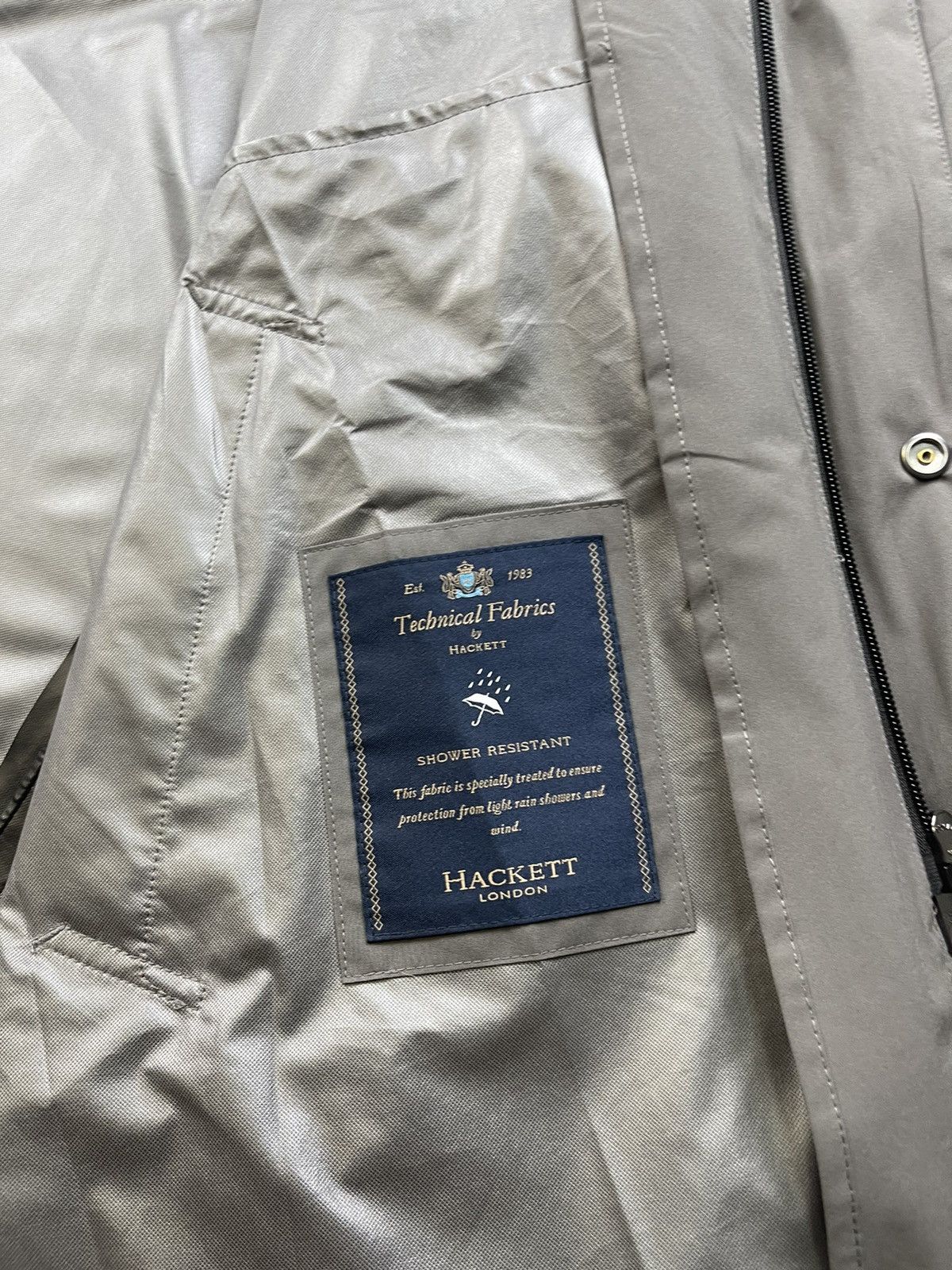 Hackett Hackett London Shower Resistant Hooded Zip Button Rain Coat Size US XL / EU 56 / 4 - 11 Thumbnail