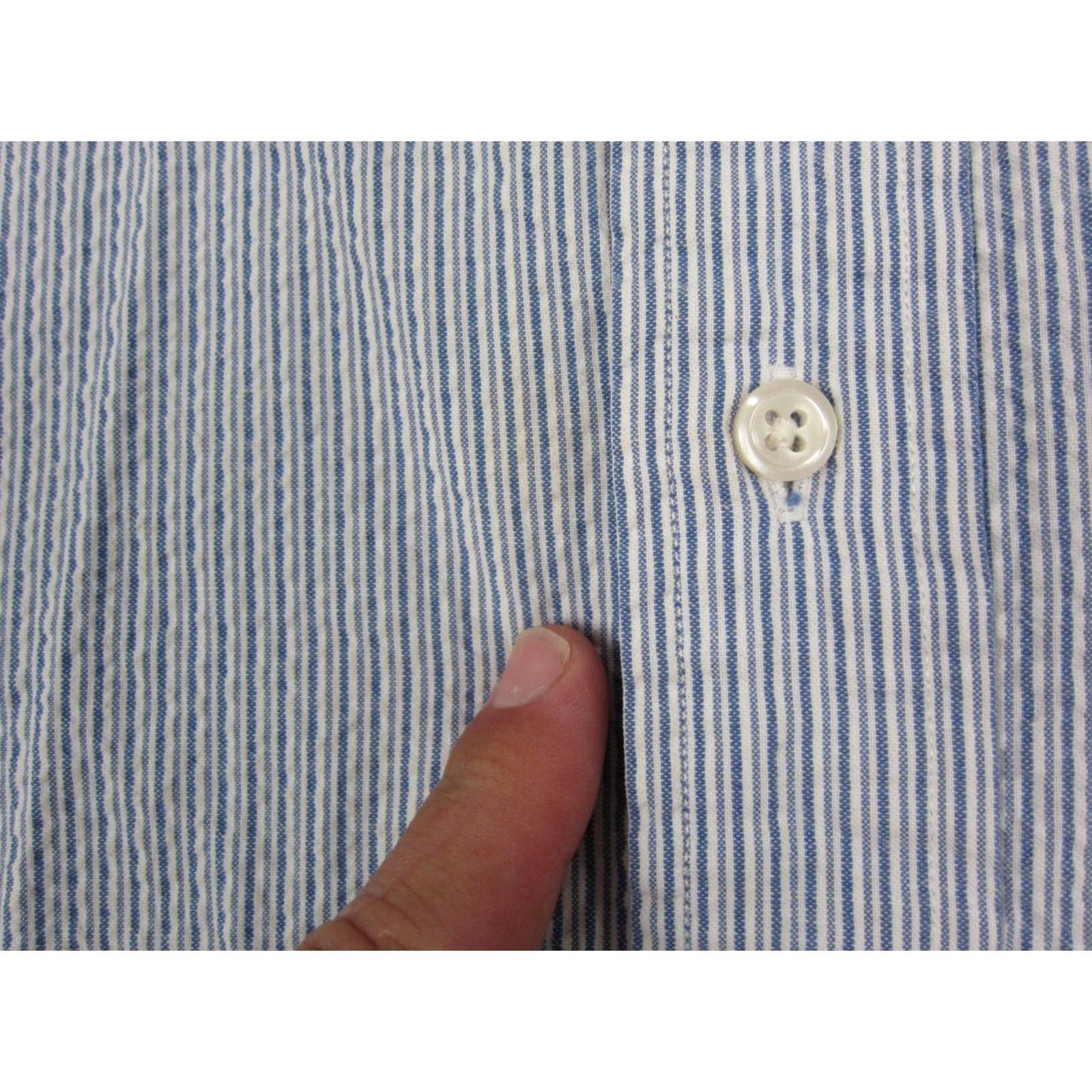Ralph Lauren Ralph Lauren Shirt Adult M Blue Striped Cotton Polo Button-Up, Short Sleeve, Logo, Classic Fit, Vintage Mens Rugby Size US M / EU 48-50 / 2 - 5 Thumbnail