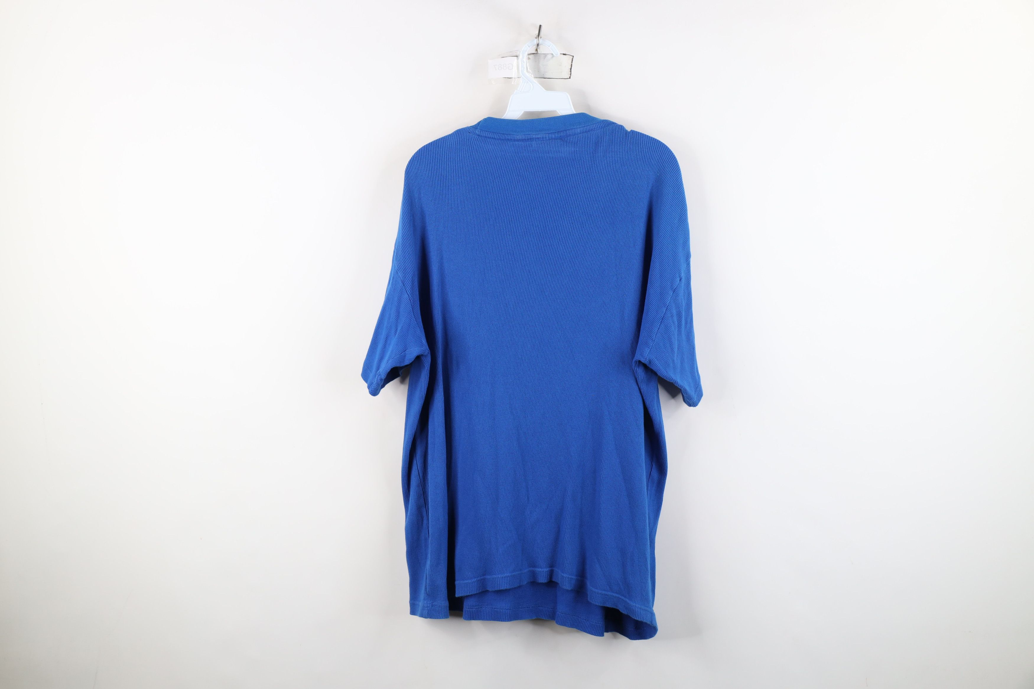 Fubu Vintage 90s Y2K FUBU Ribbed Knit Short Sleeve T-Shirt Blue Size US XXL / EU 58 / 5 - 12 Thumbnail