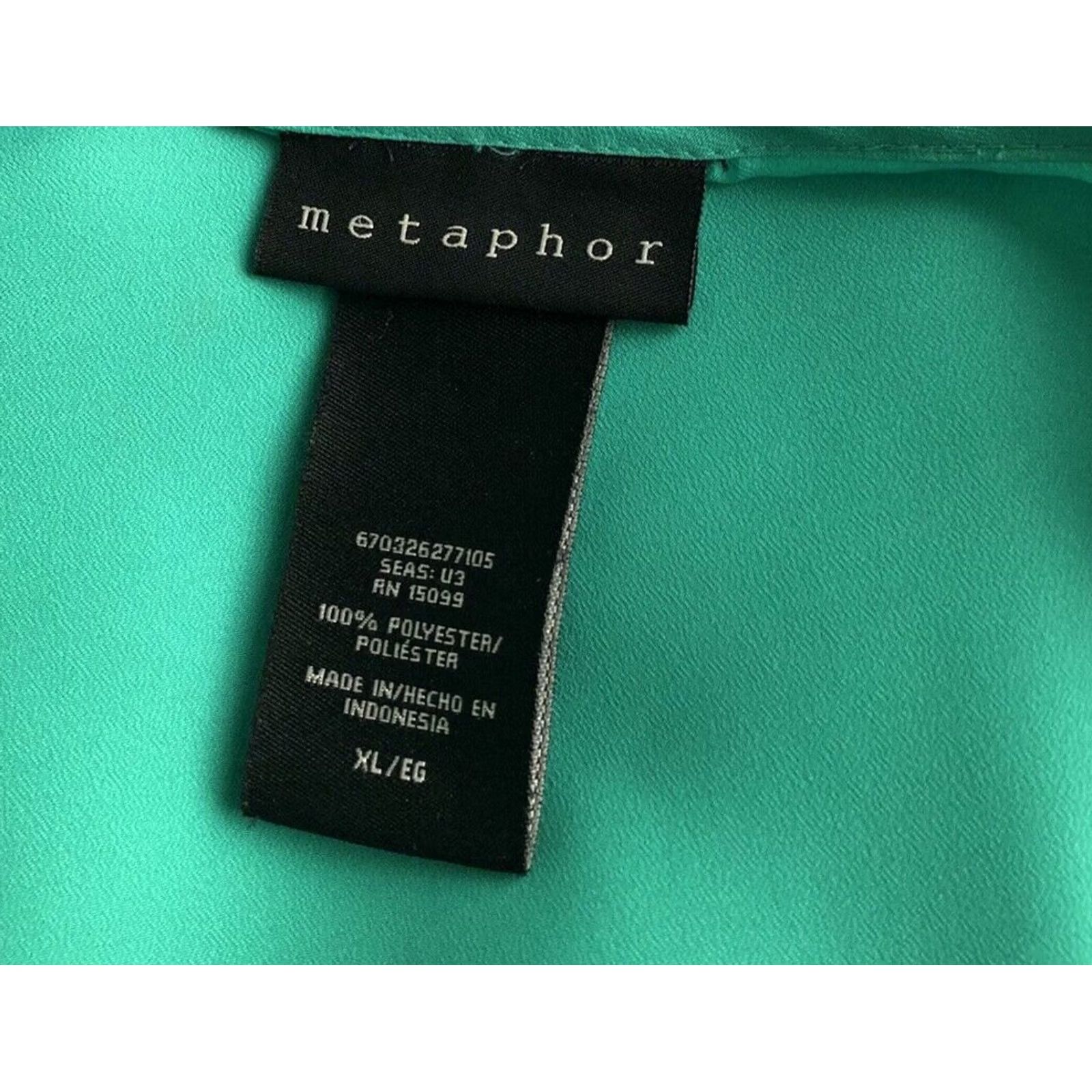 Vintage VINTAGE Metaphor Sleeveless Top XL Green Ruffles Front V-Neck Peplum Blouse Women 90s City Classic Glam Womens Size XL / US 12-14 / IT 48-50 - 5 Thumbnail