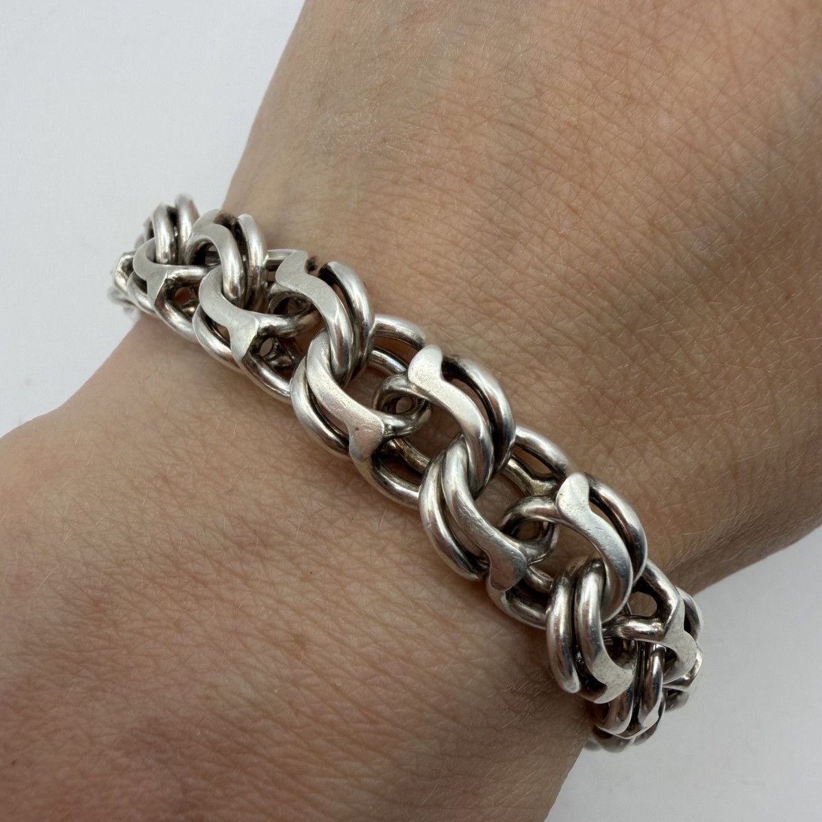 Sterling Silver Vintage Sterling Silver 925 Chain Bismarck Bracelet 35g Size ONE SIZE - 4 Thumbnail