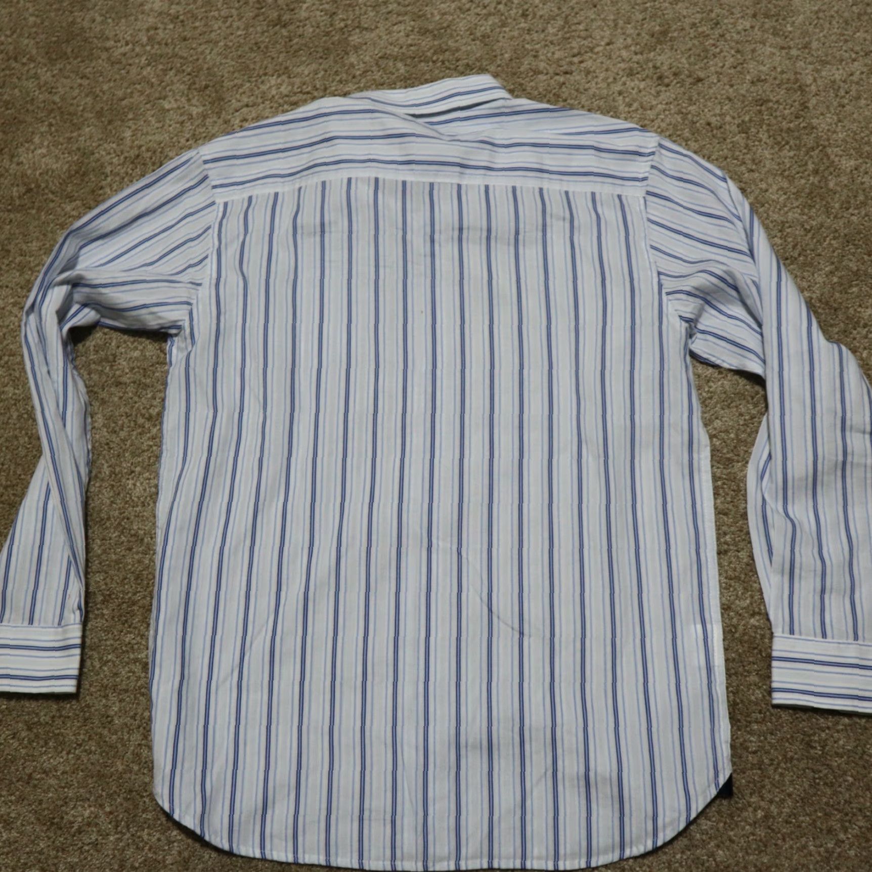 Arrow Arrow Shirt Dress Shirt Button-Down Collar XL 18 Blue Striped Men Size US XL / EU 56 / 4 - 8 Thumbnail