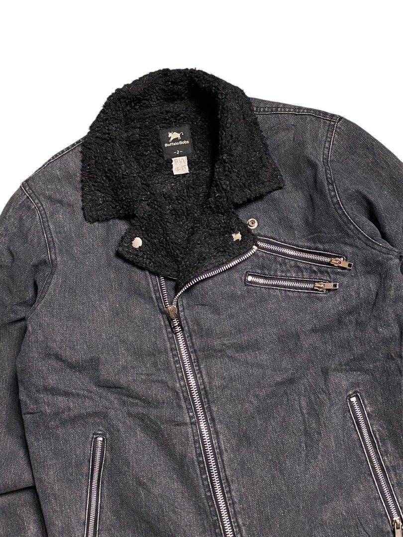 BUFFALO BOBS × Vintage Vintage Buffalo Bobs Denim Sherpa Jacket Ramones Style Size US L / EU 52-54 / 3 - 8 Thumbnail