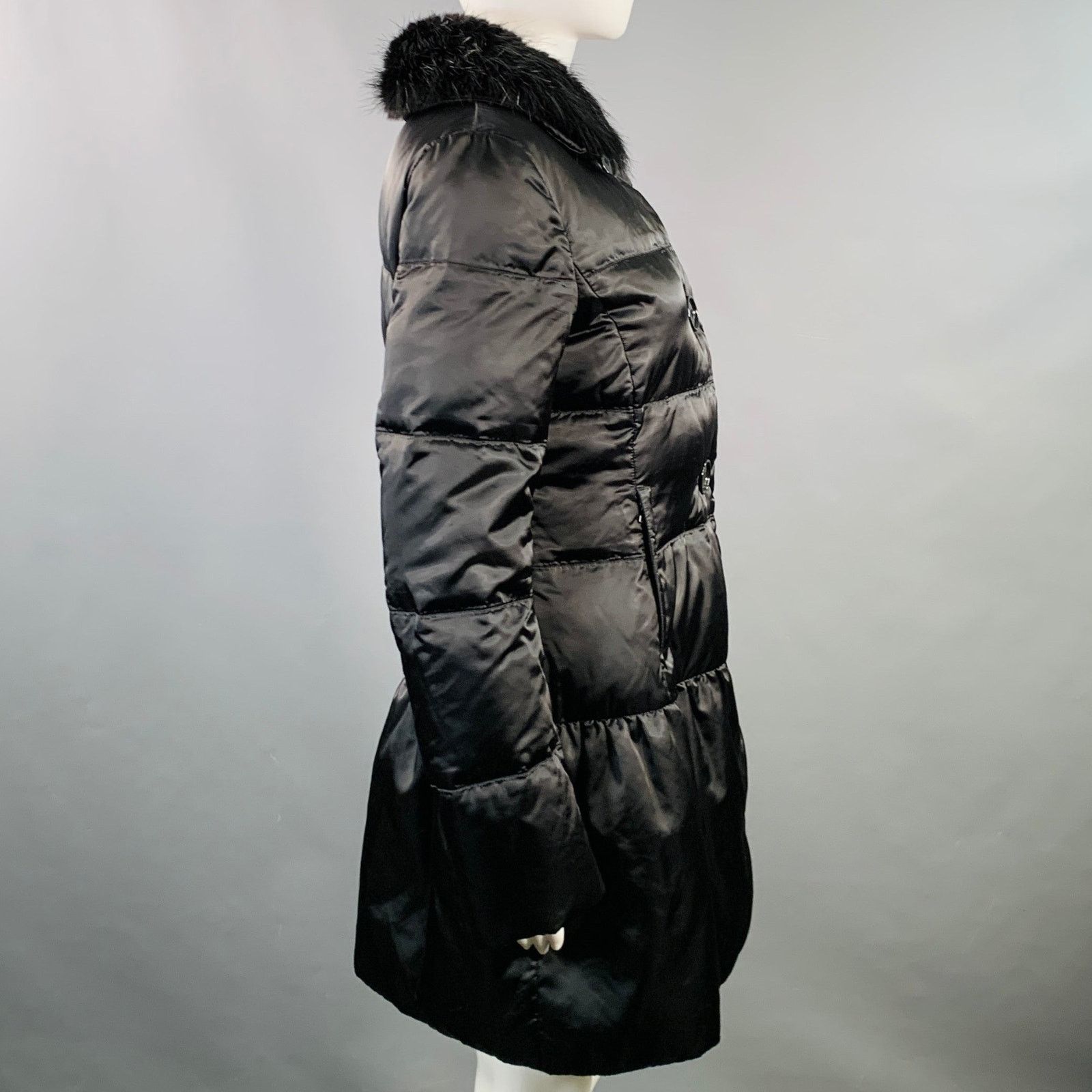 Prada PRADA Size 6 Polyamide Quilted Fur Collar Button Down Coat Size M / US 6-8 / IT 42-44 - 3 Thumbnail
