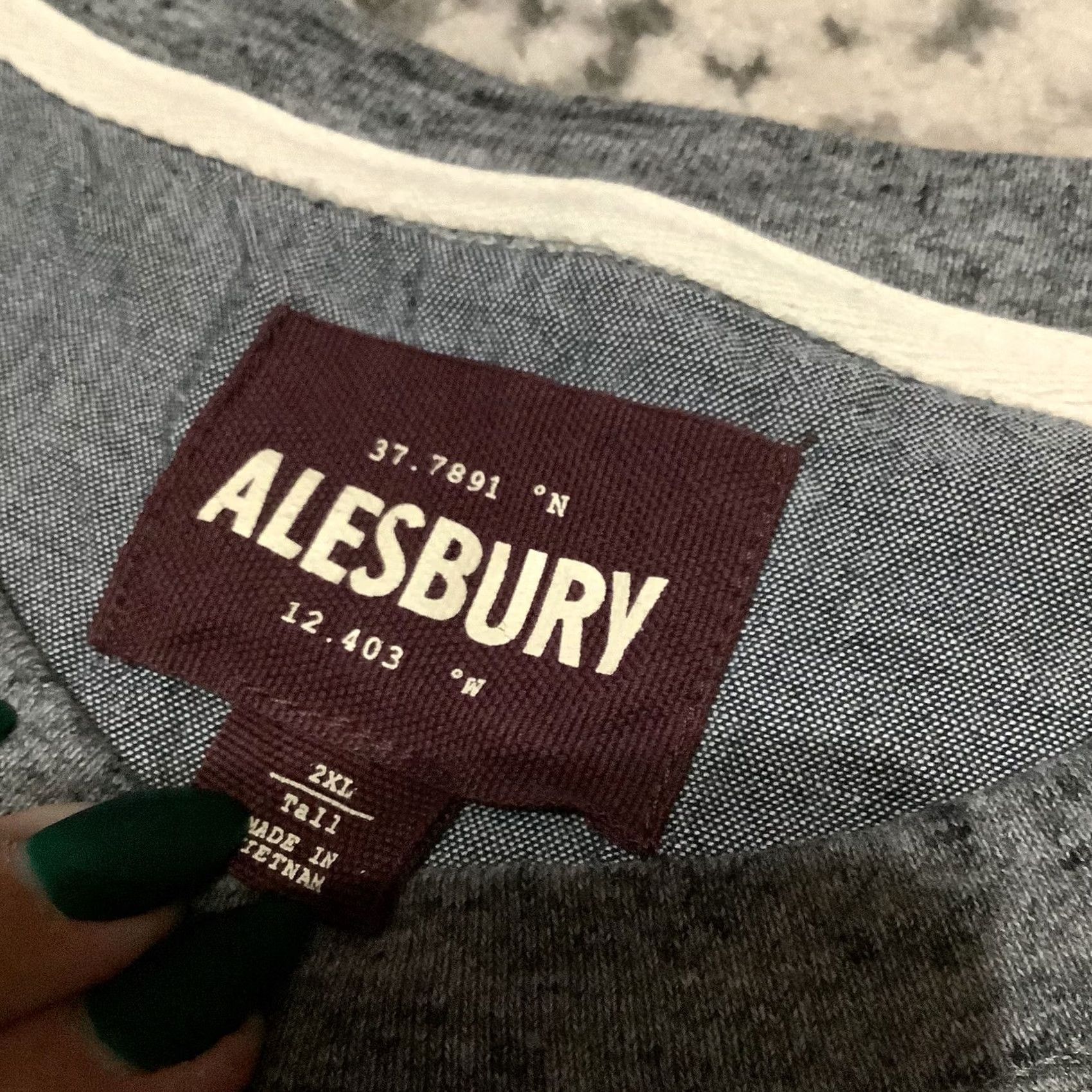 Vintage Alesbury Henley Shirt Thermal Knit 2XLT Gray Long Sleeve 3 Button Big & Tall Mens Size US XXL / EU 58 / 5 - 2 Thumbnail