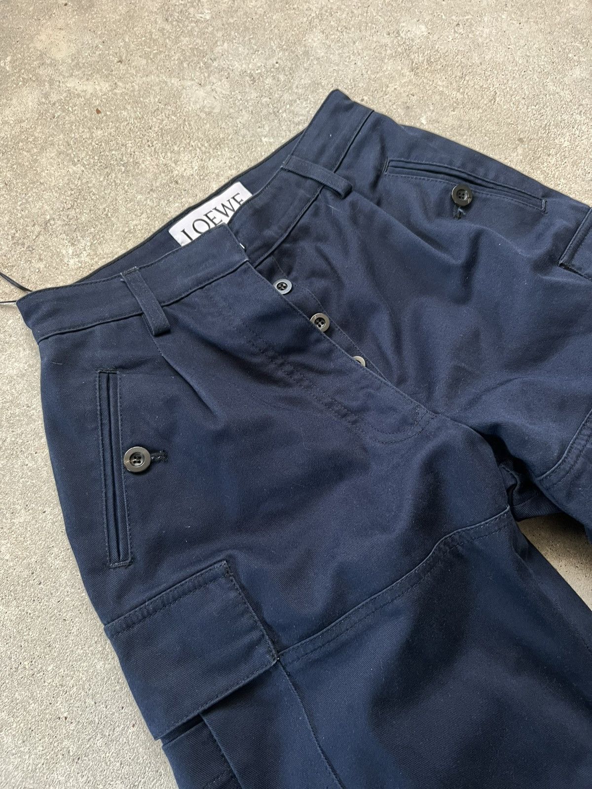 Loewe 21SS LOEWE Cargo Trousers Dark Blue Size 26" / US 2 / IT 38 - 7 Thumbnail