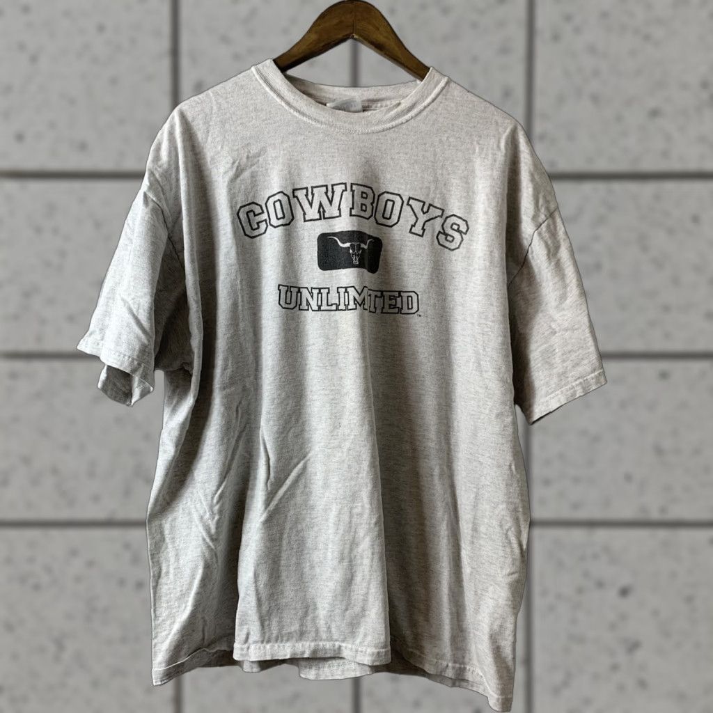 Vintage VINTAGE Cowboys Unlimited Shirt XL Mens T-Shirt Gray 26” pit to pit 30” length Size US XL / EU 56 / 4 - 1 Thumbnail