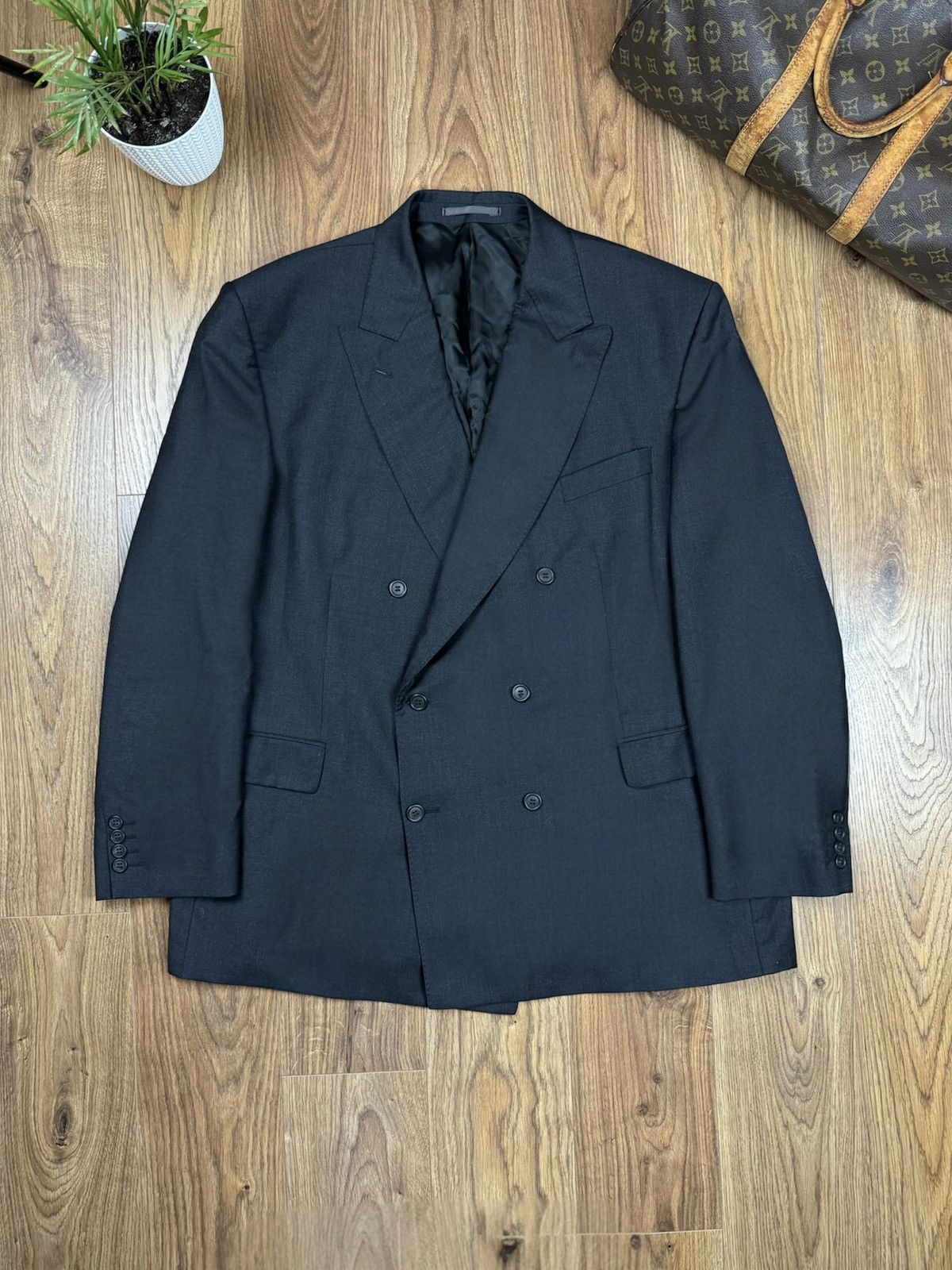 Burberry Vintage wool navy blazer Burberry original luxury item Size 54L - 1 Thumbnail