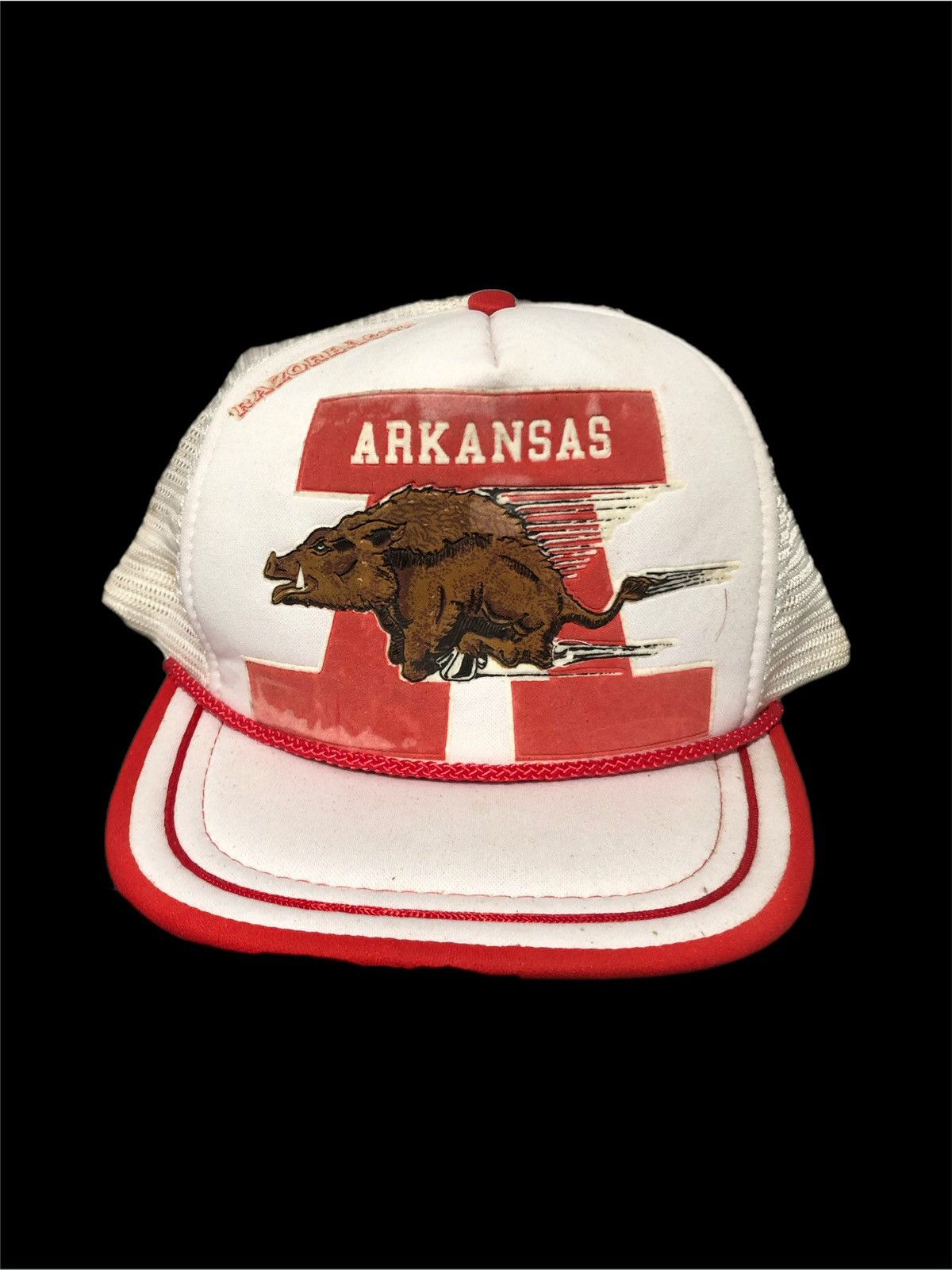 Vintage 80s Arkansas Razorbacks University Trucker Cap Size ONE SIZE - 1 Thumbnail