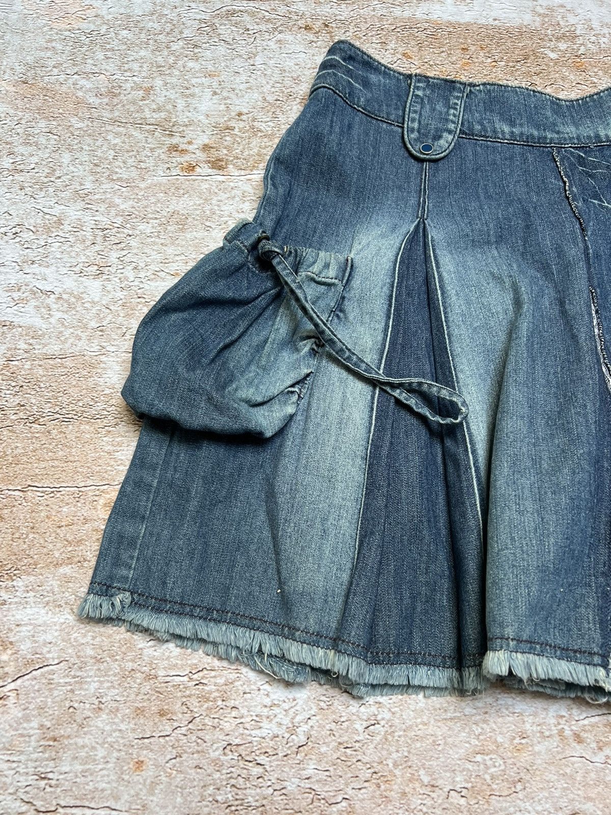 Japanese Brand × Vintage Vintage denim flare cargo skirt Size 29" - 2 Thumbnail