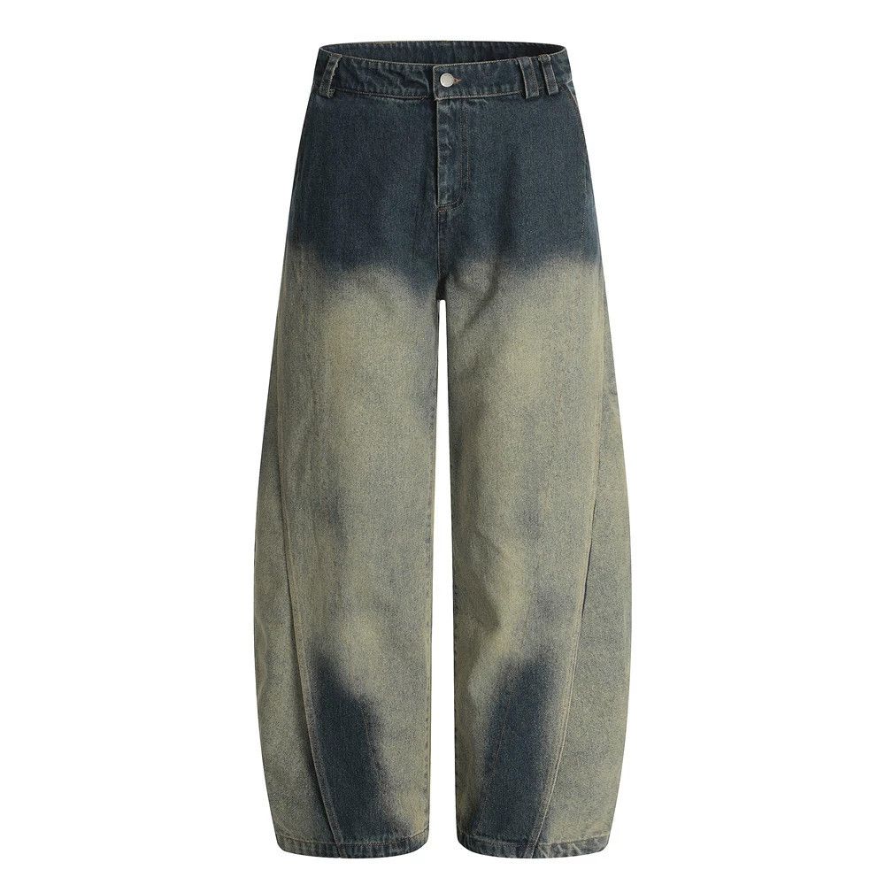 Vintage Men's loose street wide-leg gradient washed scimitar jeans Size US 32 / EU 48 - 1 Thumbnail