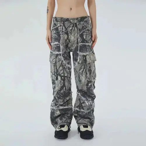 Japanese Brand × Vintage Retro hip-hop raw edge multi-pocket cargo jeans Size US 32 / EU 48 - 1 Thumbnail