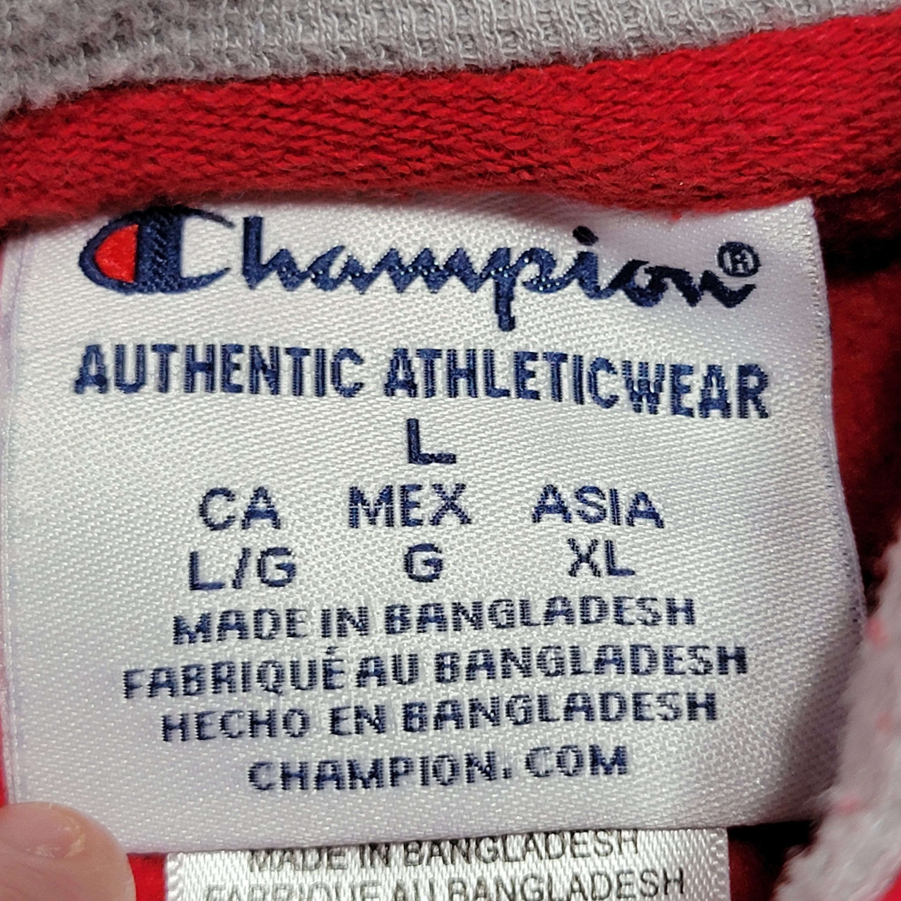 Champion Champion LS Red Unisex Hoodie "UH Houston" - Size Large Size US L / EU 52-54 / 3 - 4 Thumbnail