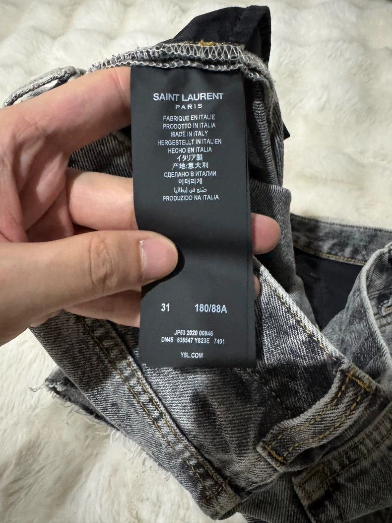 Saint Laurent Paris Saint laurent paris Gray Leopard Denim Shorts 2506-Nextarro Size US 31 - 5 Thumbnail