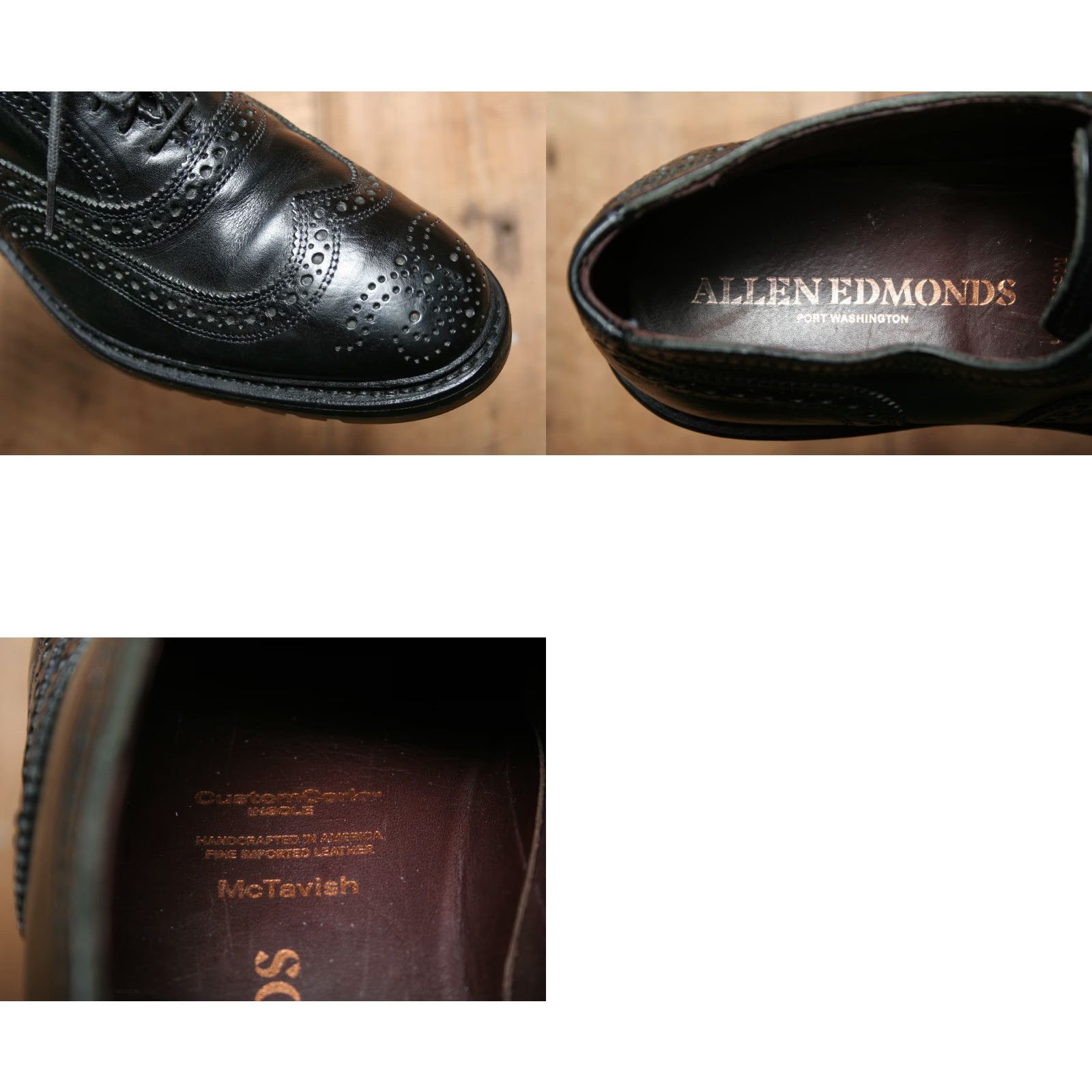 Allen Edmonds ALLEN EDMONDS McTavish Black Leather Brogue Wingtip Oxfords Sz. 9D Mens Dress Shoes Lace Up Size US 9 / EU 42 - 8 Thumbnail