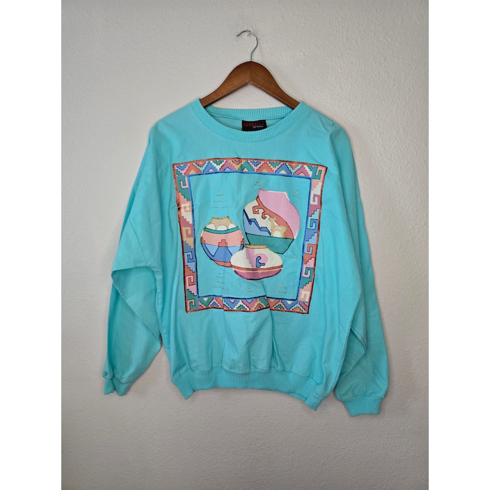 Vintage Vintage Southwest Aztec Crewneck Native American Sweatshirt Size US XL / EU 56 / 4 - 1 Thumbnail