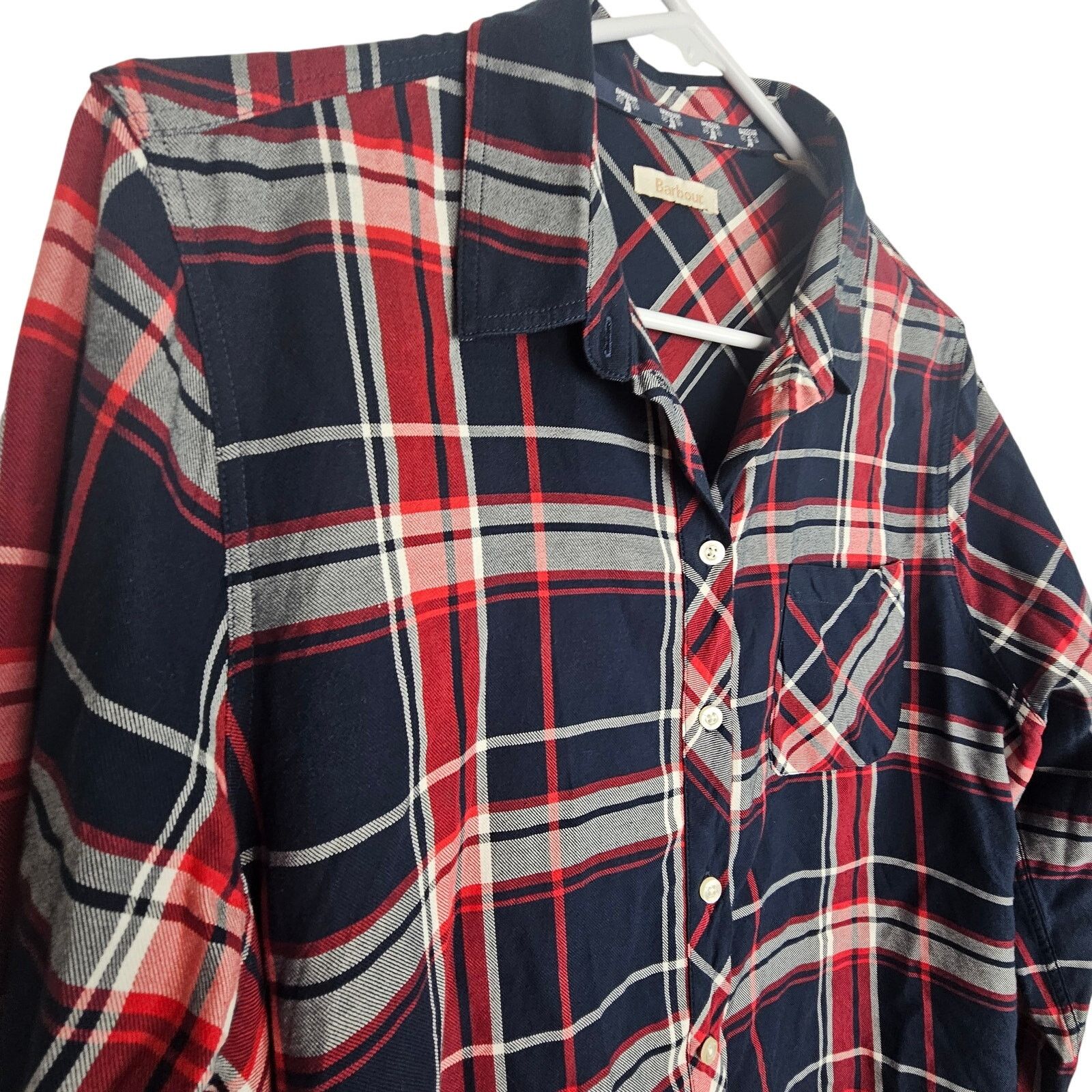 Barbour Barbour Blouse Women 10 Checked Fairway LS Button Shirt Size L / US 10 / IT 46 - 6 Thumbnail
