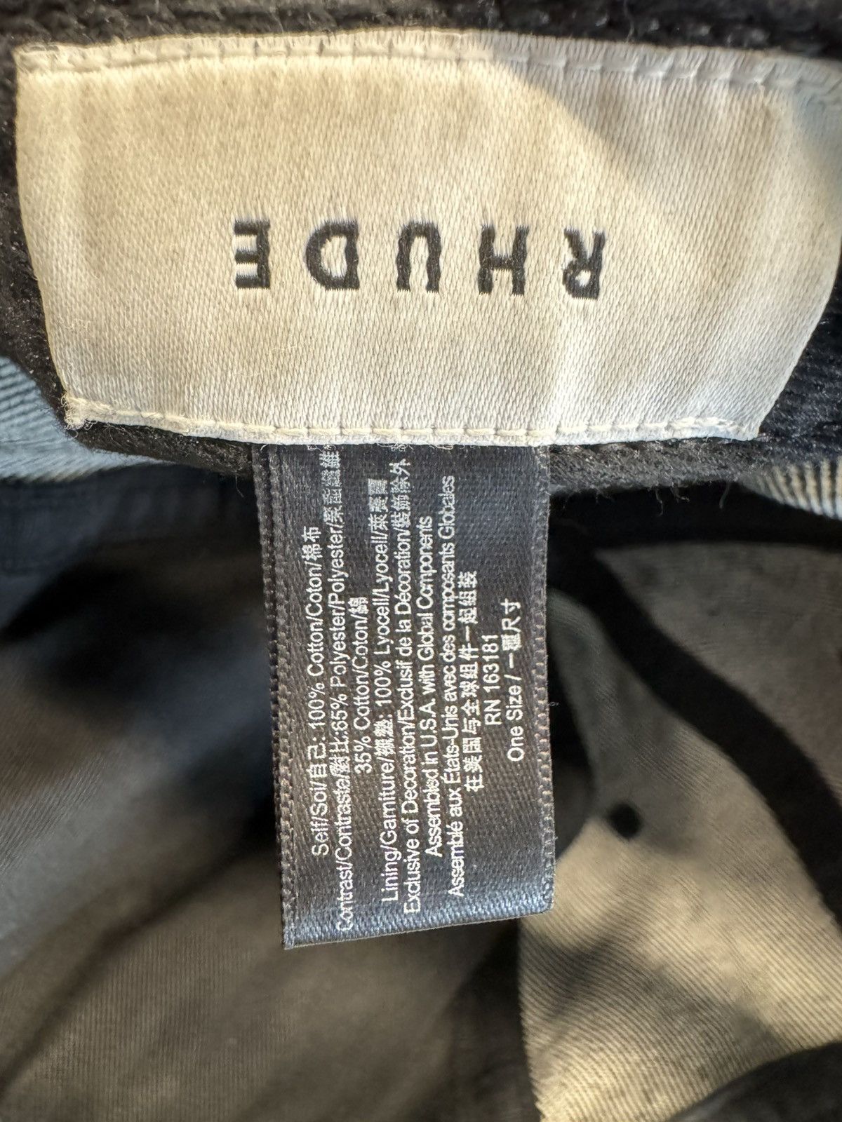 Rhude Rhude Logo Hat – Black Denim Vintage Embroidered Cap Size ONE SIZE - 13 Thumbnail