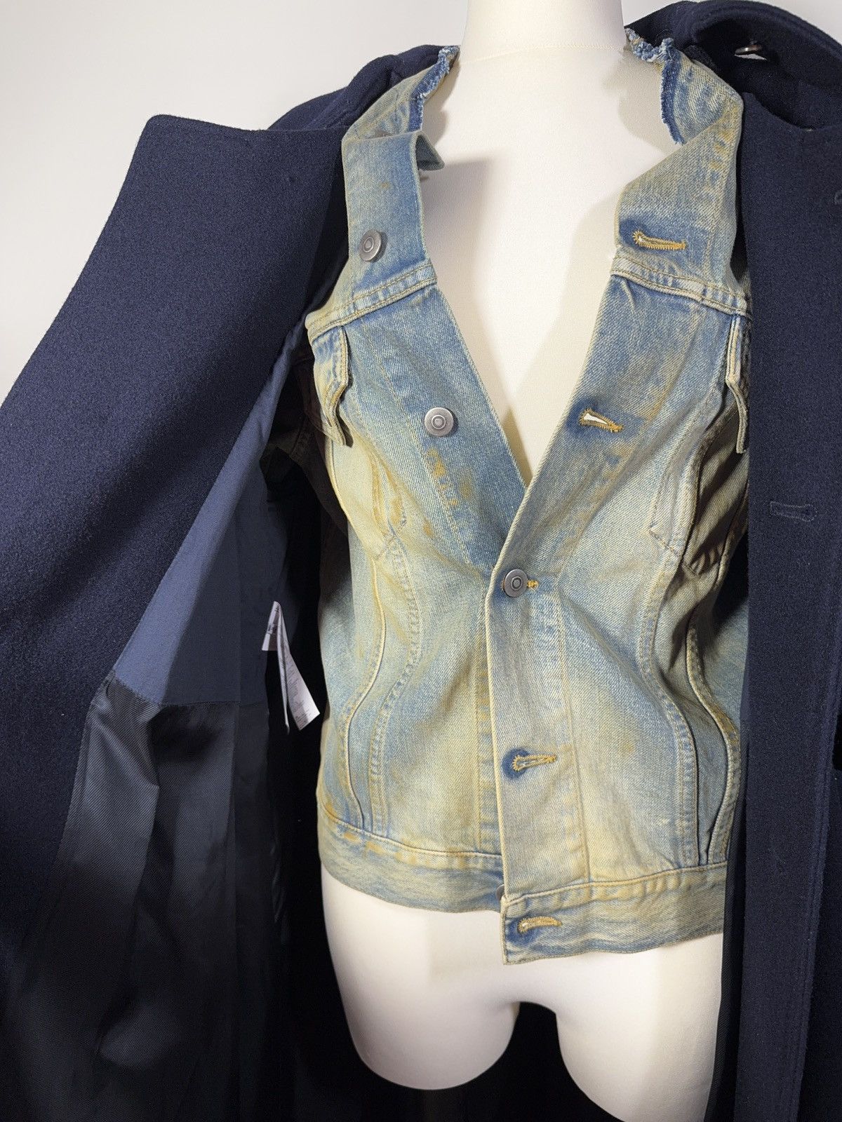 Maison Margiela Maison Margiela Deconstructed Hybrid Wool/Denim Coat Size S / US 4 / IT 40 - 12 Thumbnail