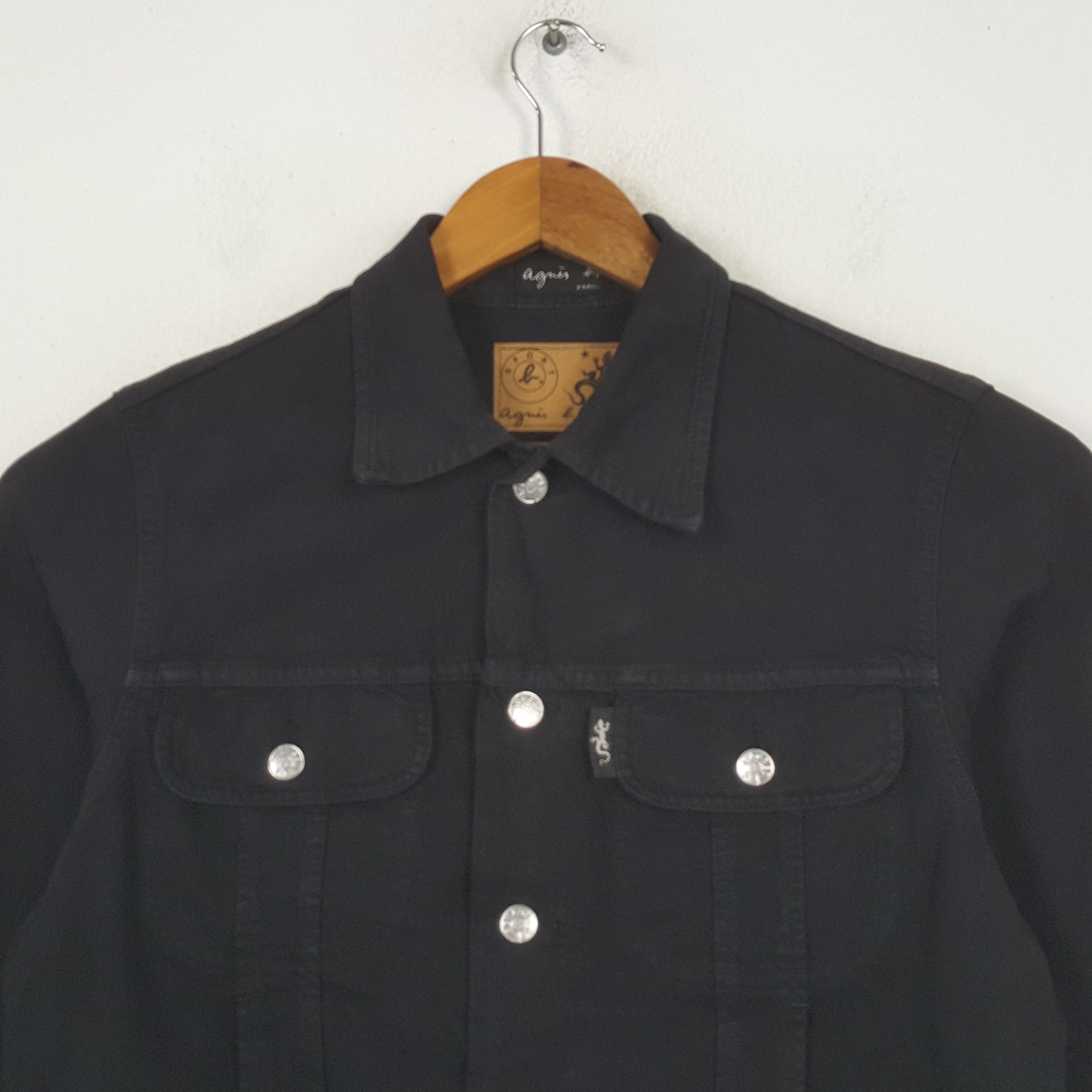 agnes b. Vintage Agnes b. Jean Black Denim Woman's Jacket RR6 Size S / US 4 / IT 40 - 2 Thumbnail