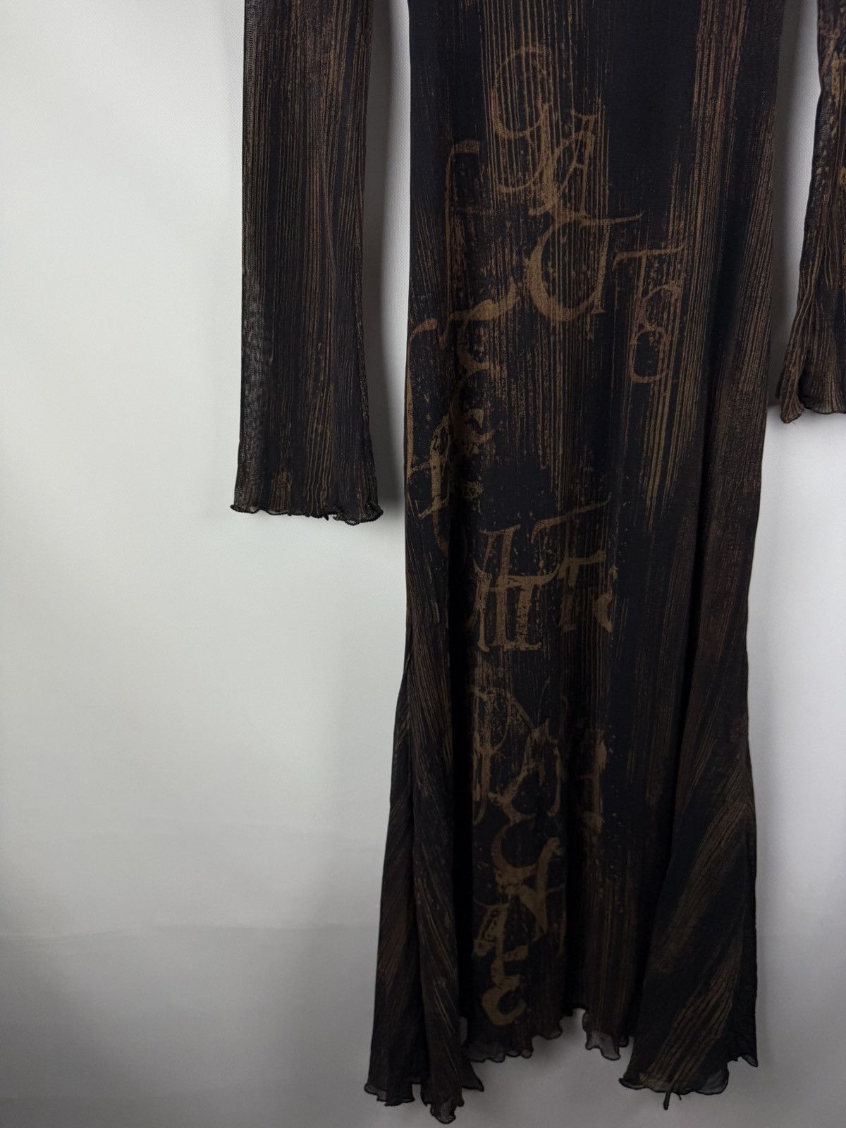 Other Legatte Jeans Mesh Y2K Long Sleeve Overprinted Maxi Dress Size L / US 10 / IT 46 - 6 Thumbnail
