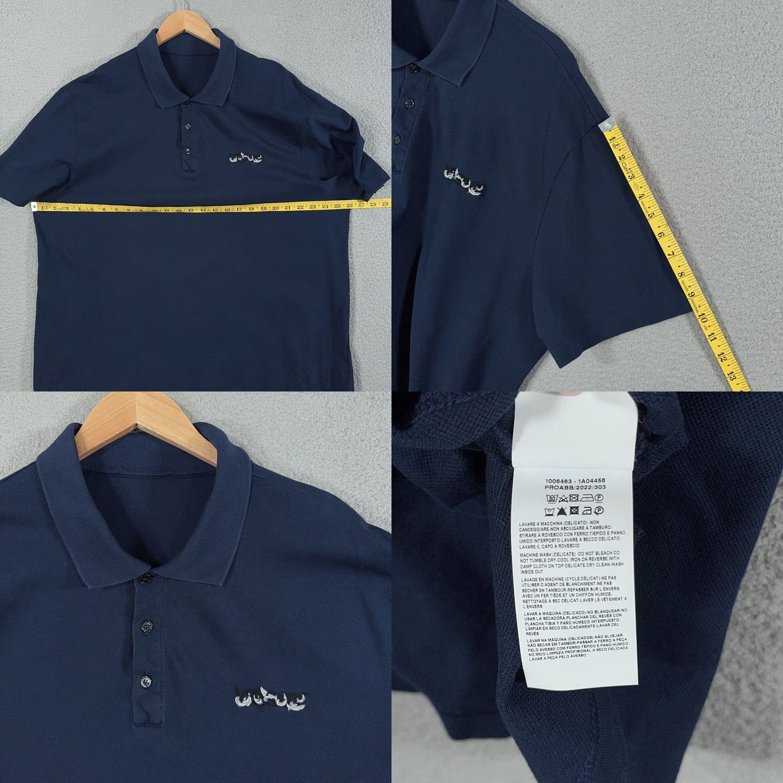 Versace Versace Polo Shirt Mens 6XL Slim Navy Taylor Fit Embroidered Logo Italy Polo Slim 6XL Mens Navy Size US XXL / EU 58 / 5 - 9 Thumbnail