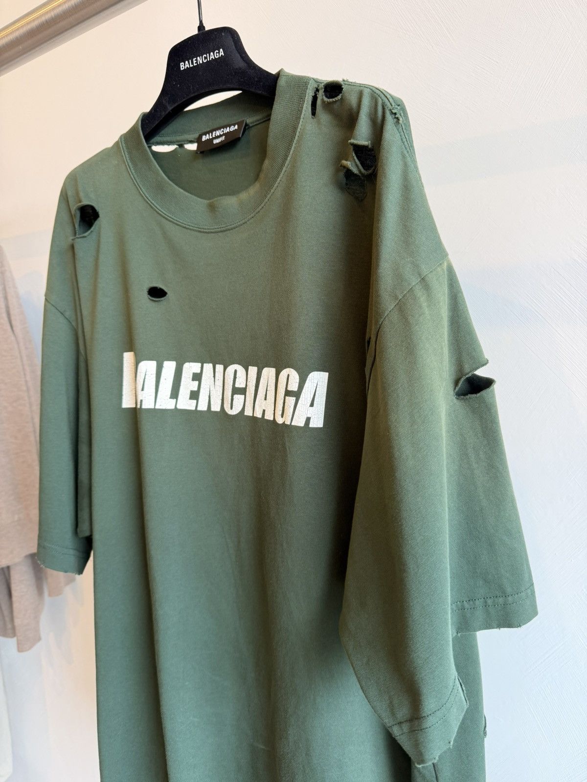 Balenciaga NWT Balenciaga Dark Green Caps Destroyed Large Fit Size XS Size US XS / EU 42 / 0 - 4 Thumbnail