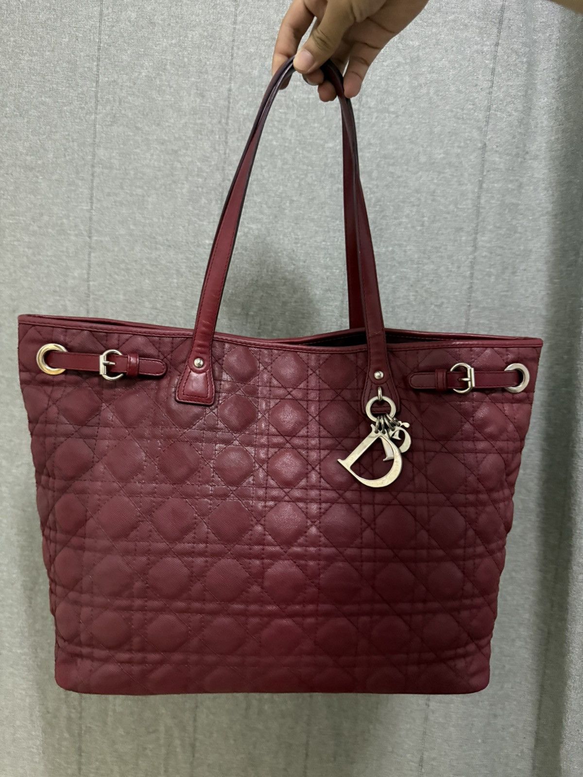 Dior Christian Dior Panarea Cannage Quilted Canvas Tote bag Size ONE SIZE - 8 Thumbnail