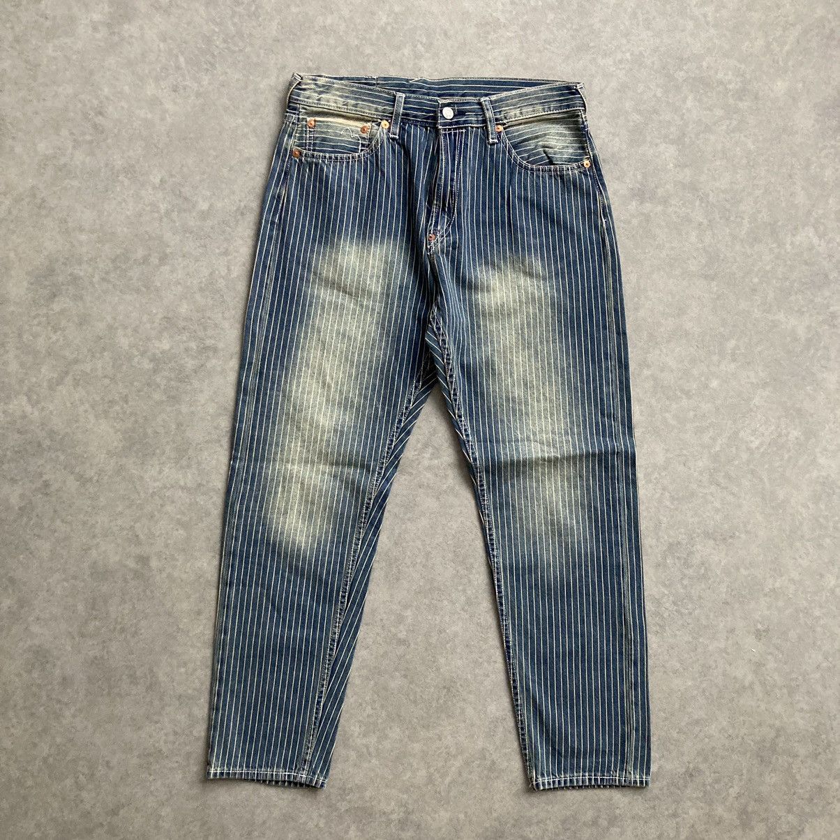 image of Archive Evisu Vintage Striped Jeans Cat Version in Grey, Men's (Size 32)
