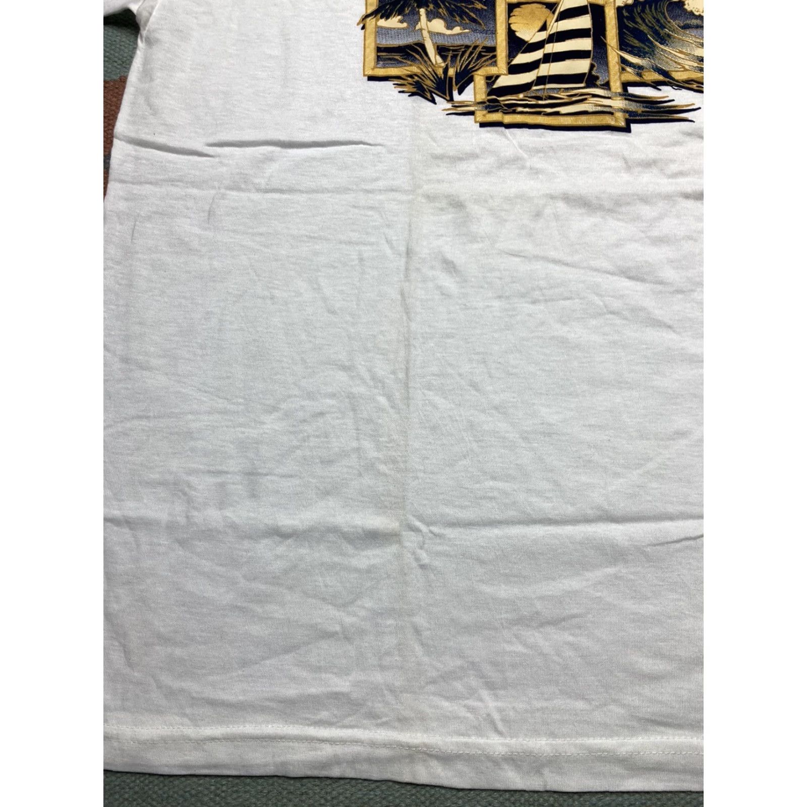 Vintage VINTAGE St Maarten Beach Sailboat Caribbean Palm Trees Ocean XL T-Shirt Men White Vacation Ocean Brand: OCEAN Size US XL / EU 56 / 4 - 3 Thumbnail