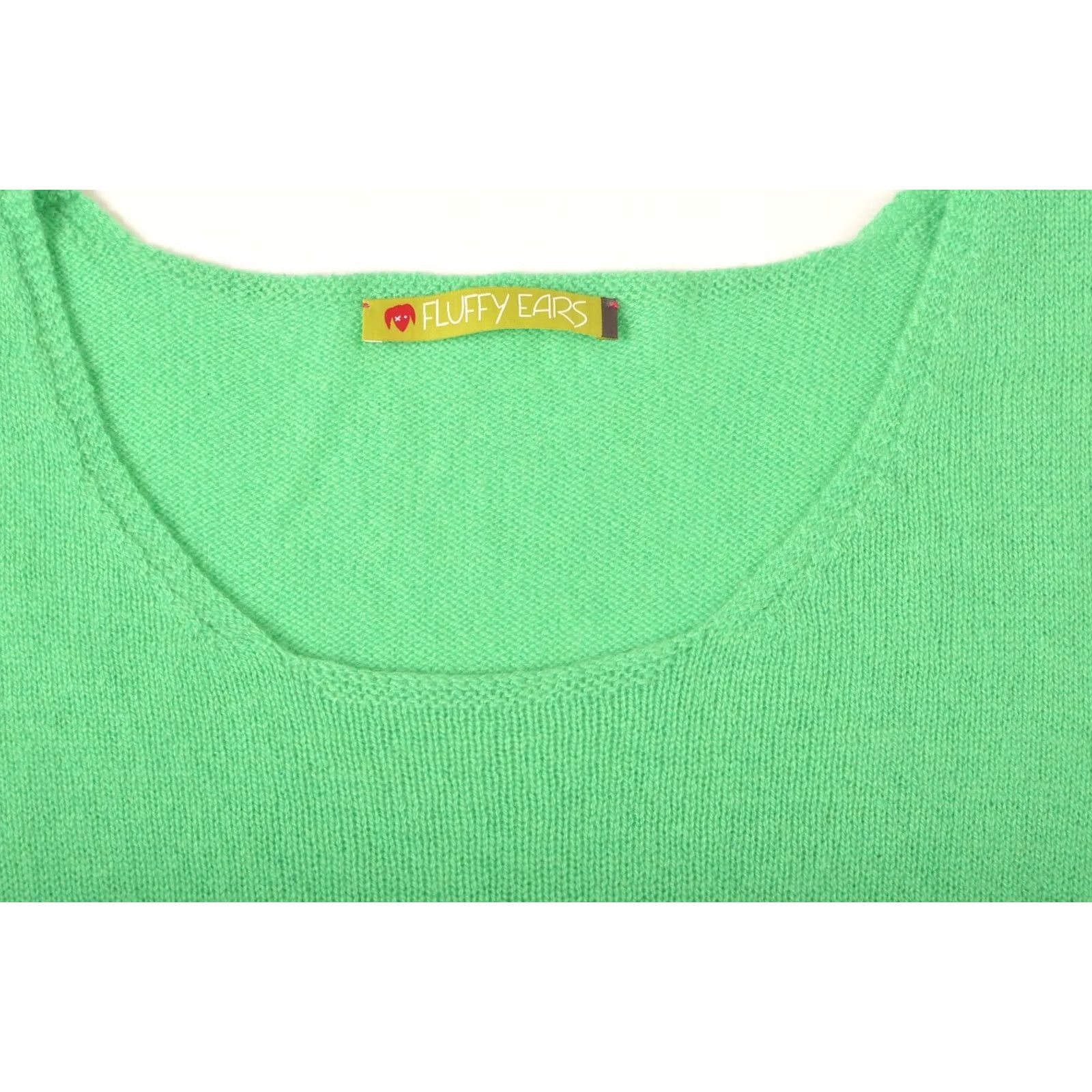 Sears Fluffy Ears Green Cashmere Vest Gilet Sweater 36 Size Women Sleeveless 100% Cashmere Size XS / US 0-2 / IT 36-38 - 2 Thumbnail