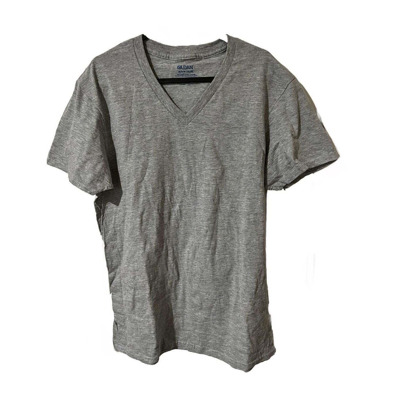 Gildan V-Neck T-Shirts Tagless Grey/black (38-40) Moisture wicking Size US M / EU 48-50 / 2 - 3 Thumbnail
