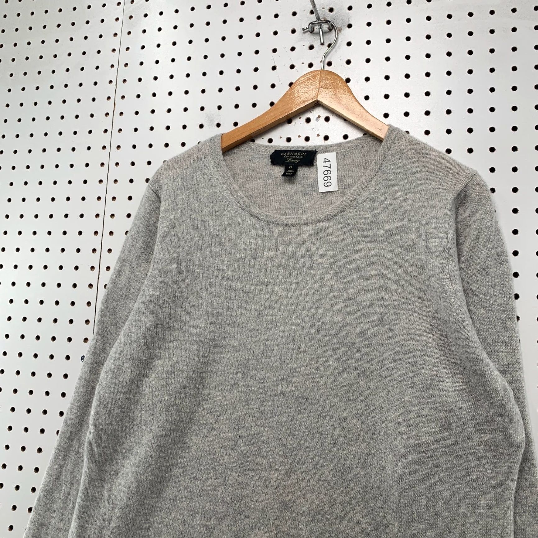 Charter Club Charter Club Sweater 2X Gray Cashmere Pullover Womens Dolman Knit Round Neck Long Sleeve Casual Winter Fall Spring Pullover Vintage No Size XXL / US 16-18 / IT 52-54 - 6 Thumbnail