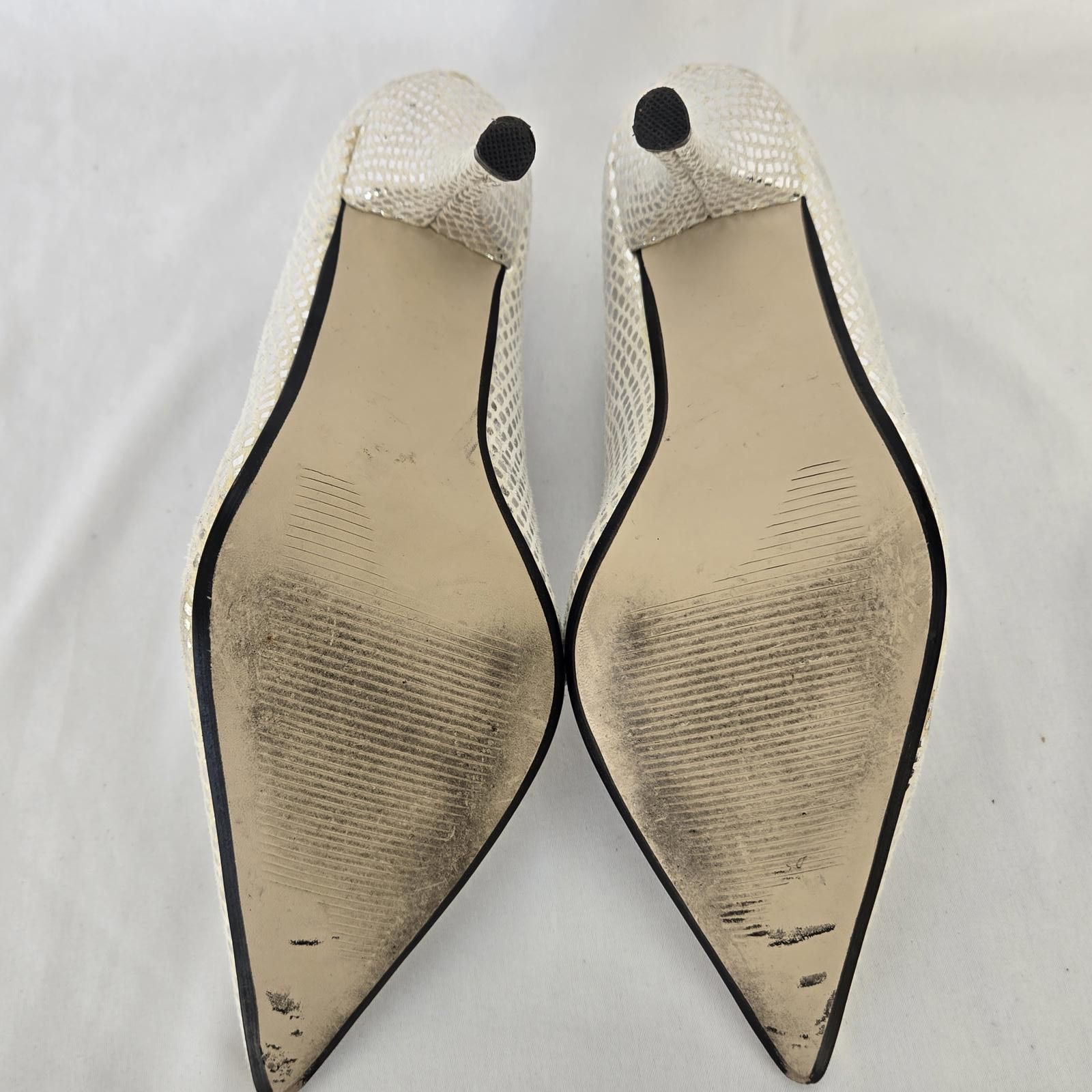 Pulse Metalic Silver High Heels by PULSE 6 Snakeskin pattern Size US 6 / IT 36 - 10 Thumbnail