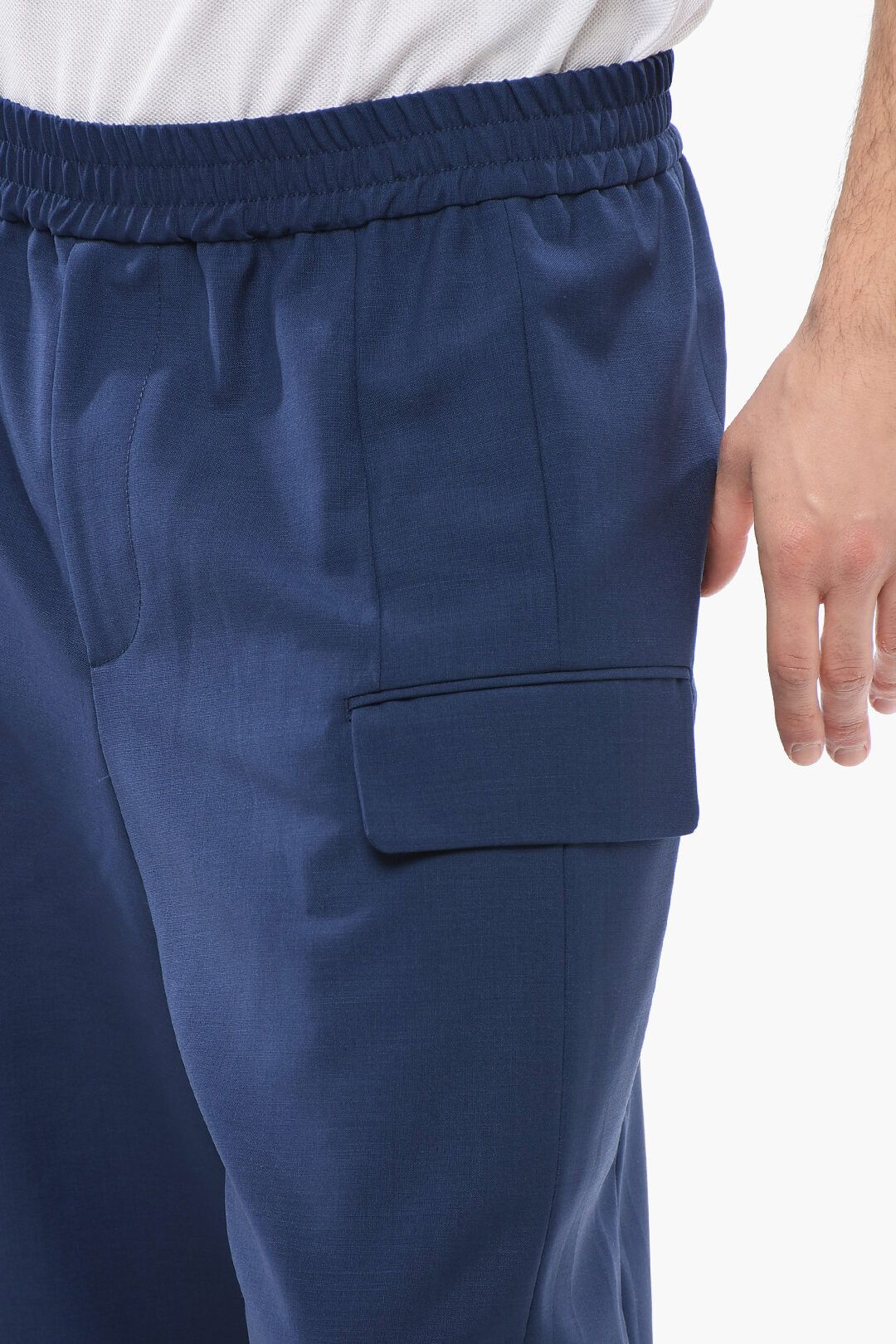 Alexander McQueen og1mm0925 Mohair Blend Cargo Short in Blue Size US 32 / EU 48 - 3 Thumbnail