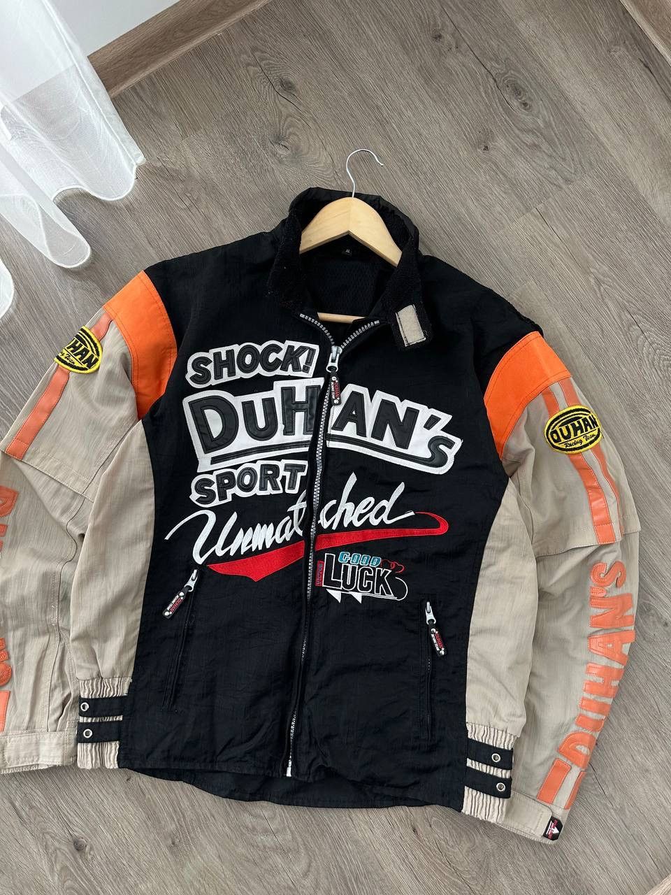 Japanese Brand × Vintage Vintage Duhan’s Shocki Moto Black Big Logo Racing Jacket Size US L / EU 52-54 / 3 - 11 Thumbnail