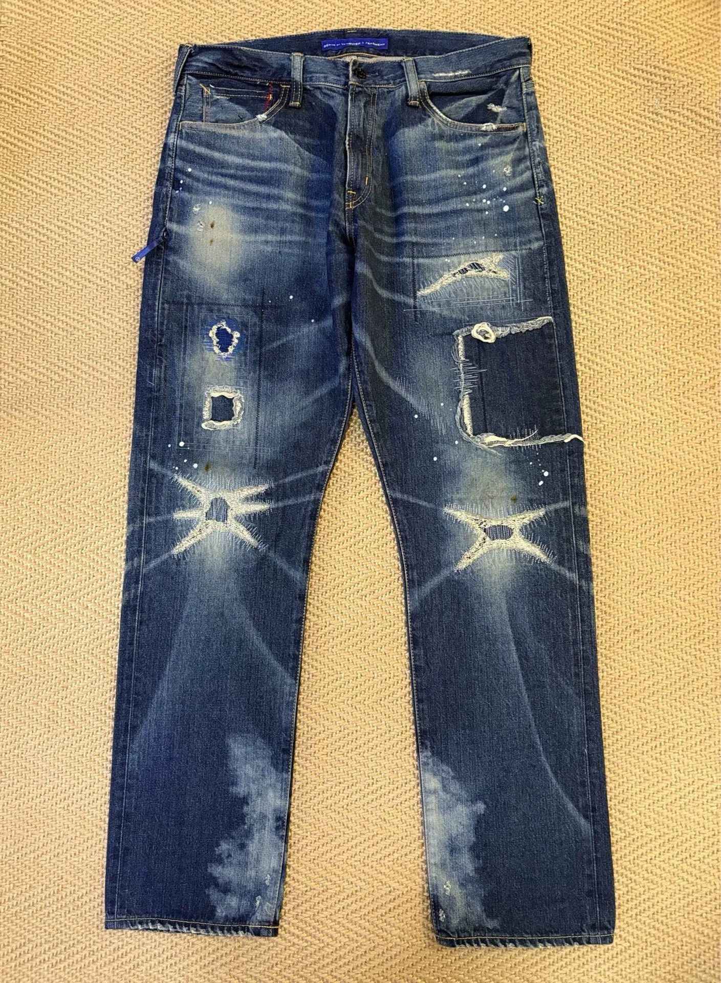 Vanquish VANQUISHxFRAGMENTLightningPatchedDistressJeansW36 Size US 36 / EU 52 - 1 Thumbnail