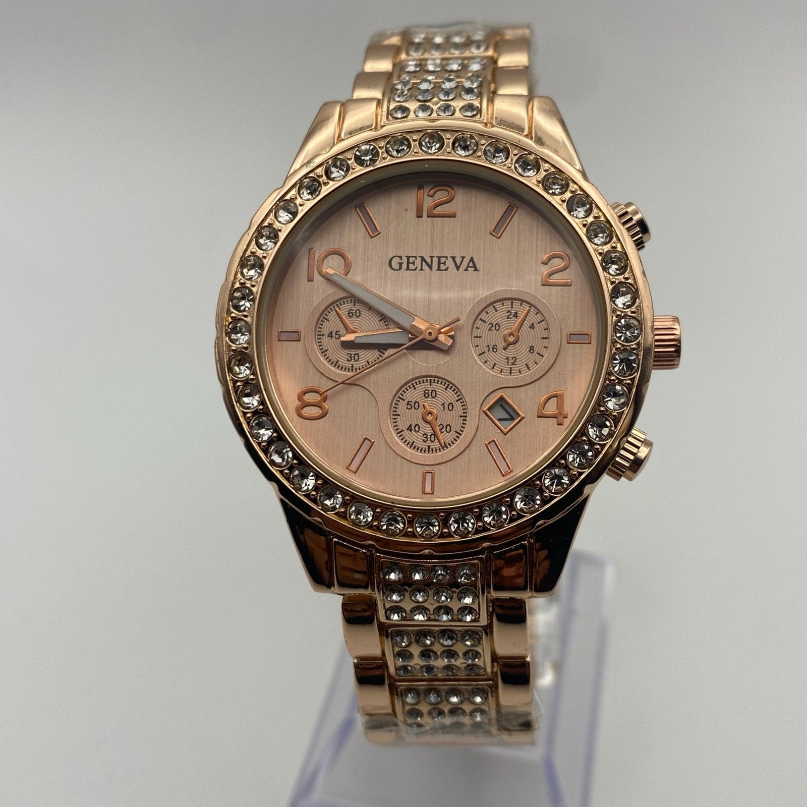 Other Elegant Geneva Platinum Rose Gold Crystal Bezel Watch Size ONE SIZE - 2 Thumbnail