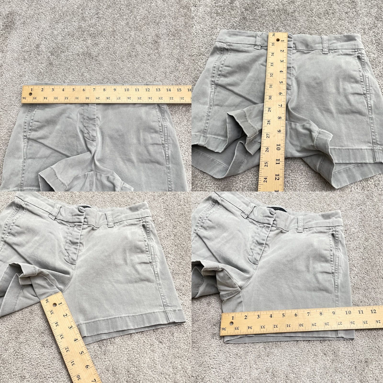 J.Crew J.Crew Chino Shorts Womens 00 Gray Mid Rise Cotton Pockets Casual Outdoor 27x4 Size 24" / US 00 / IT 34 - 8 Thumbnail