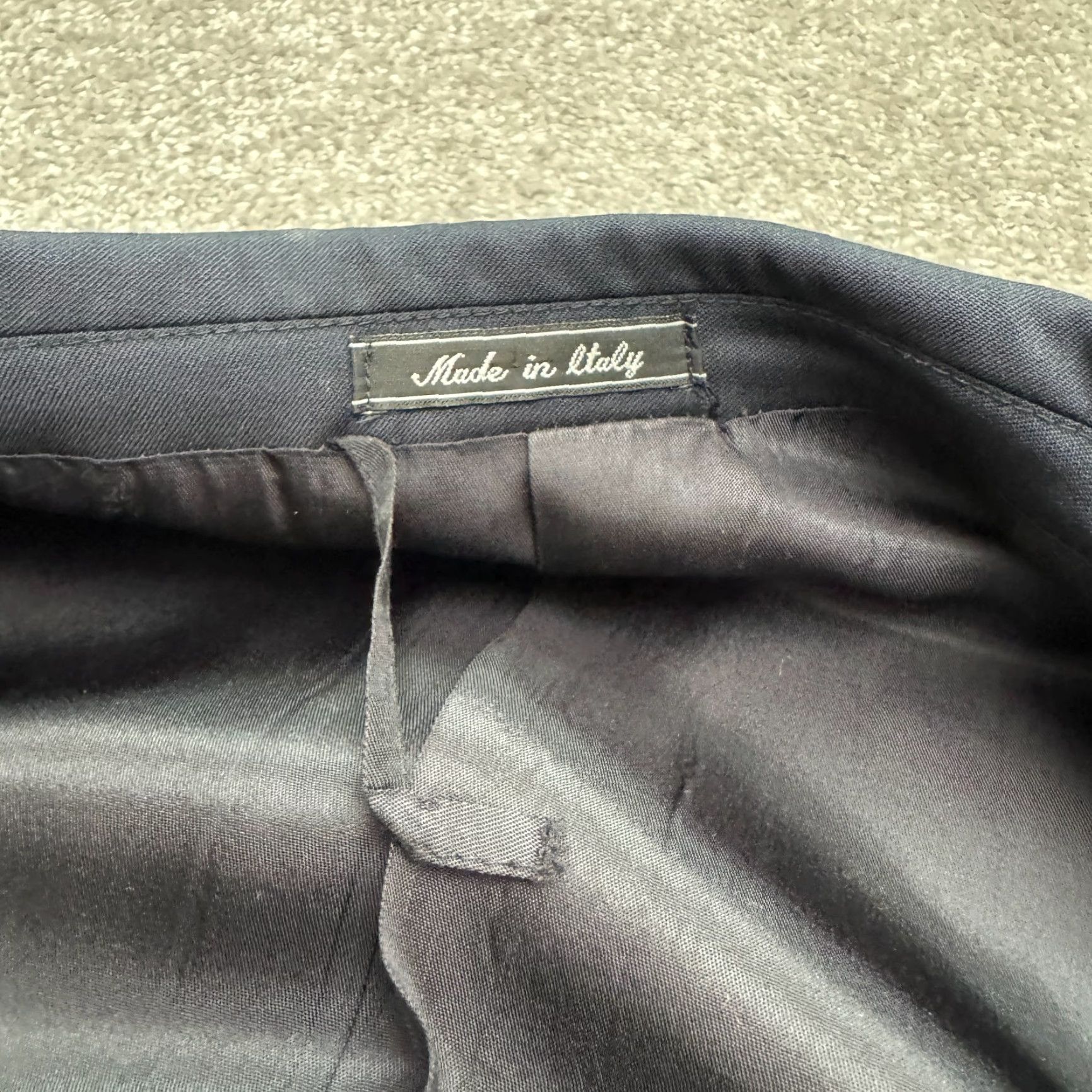 Vintage Naldini Blazer Jacket Mens 42R Wool Navy Blue Ventless Notch Single-Breasted 3-Button Front Regular Size 42R - 5 Thumbnail