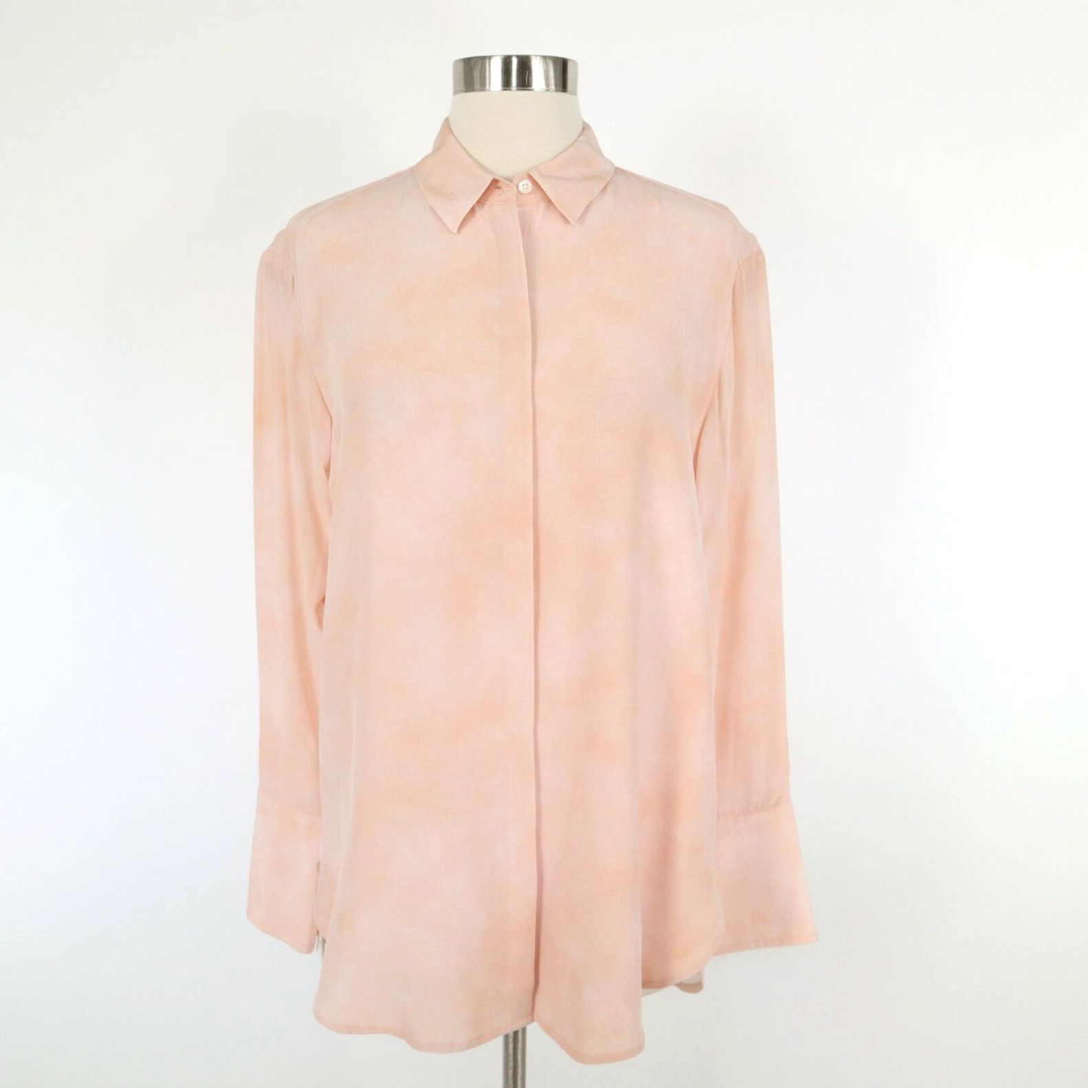 image of Vintage M.m.lafleur Silk Blouse Button-Up Shirt Top Womens Xs New The Blake Pink $225 in White