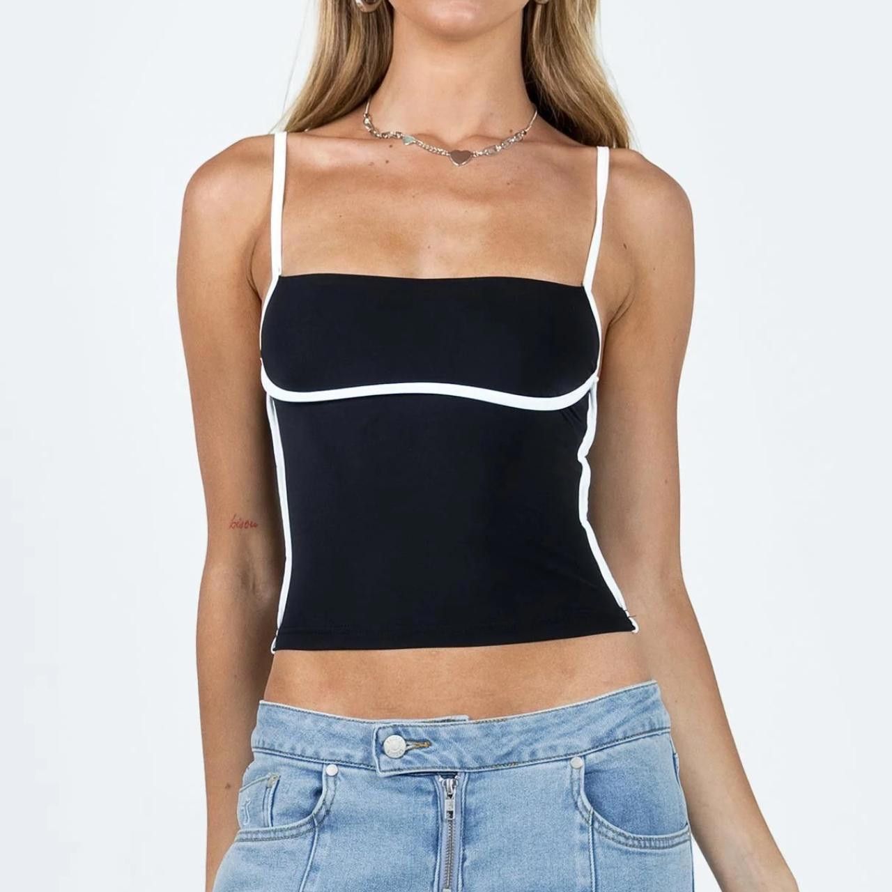 Designer princess polly black and white tank top🖤🤍 Size M / US 6-8 / IT 42-44 - 1 Thumbnail