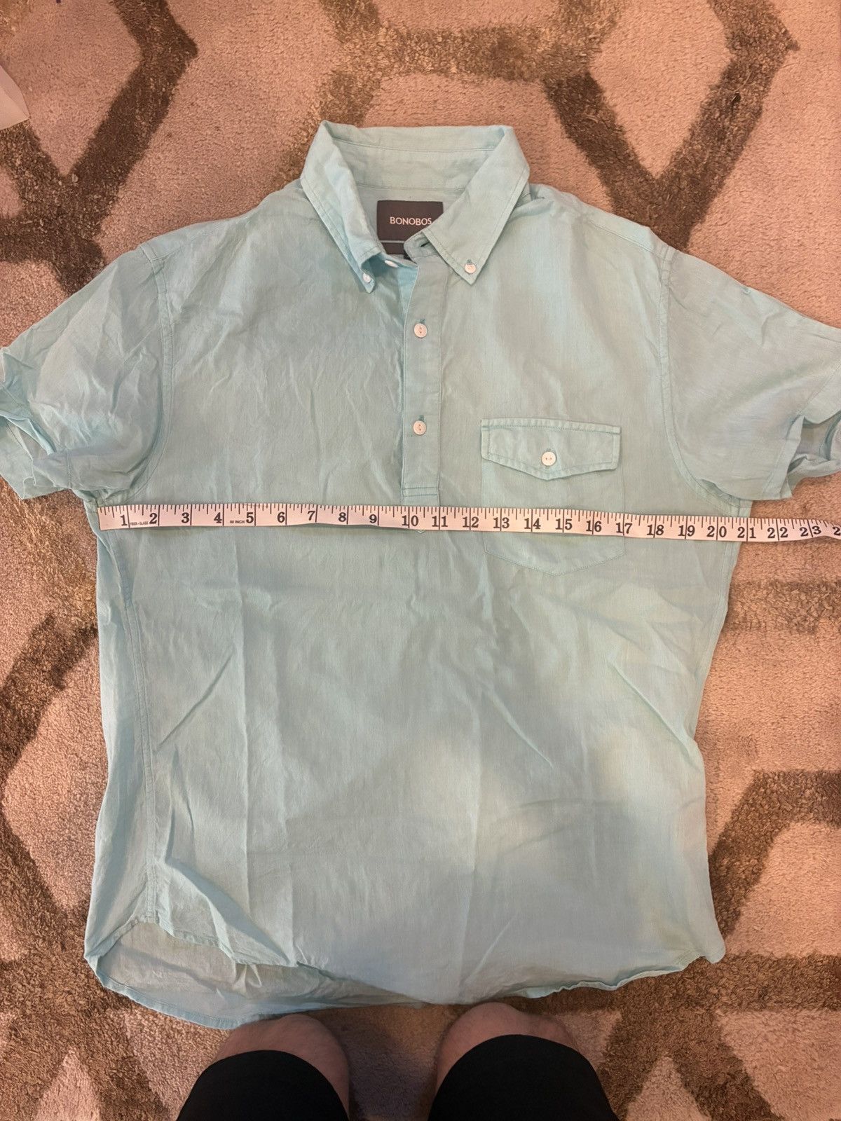 Bonobos Bonobos Slim Fit Short Sleeve Oxford Popover in Mint Size US M / EU 48-50 / 2 - 4 Thumbnail