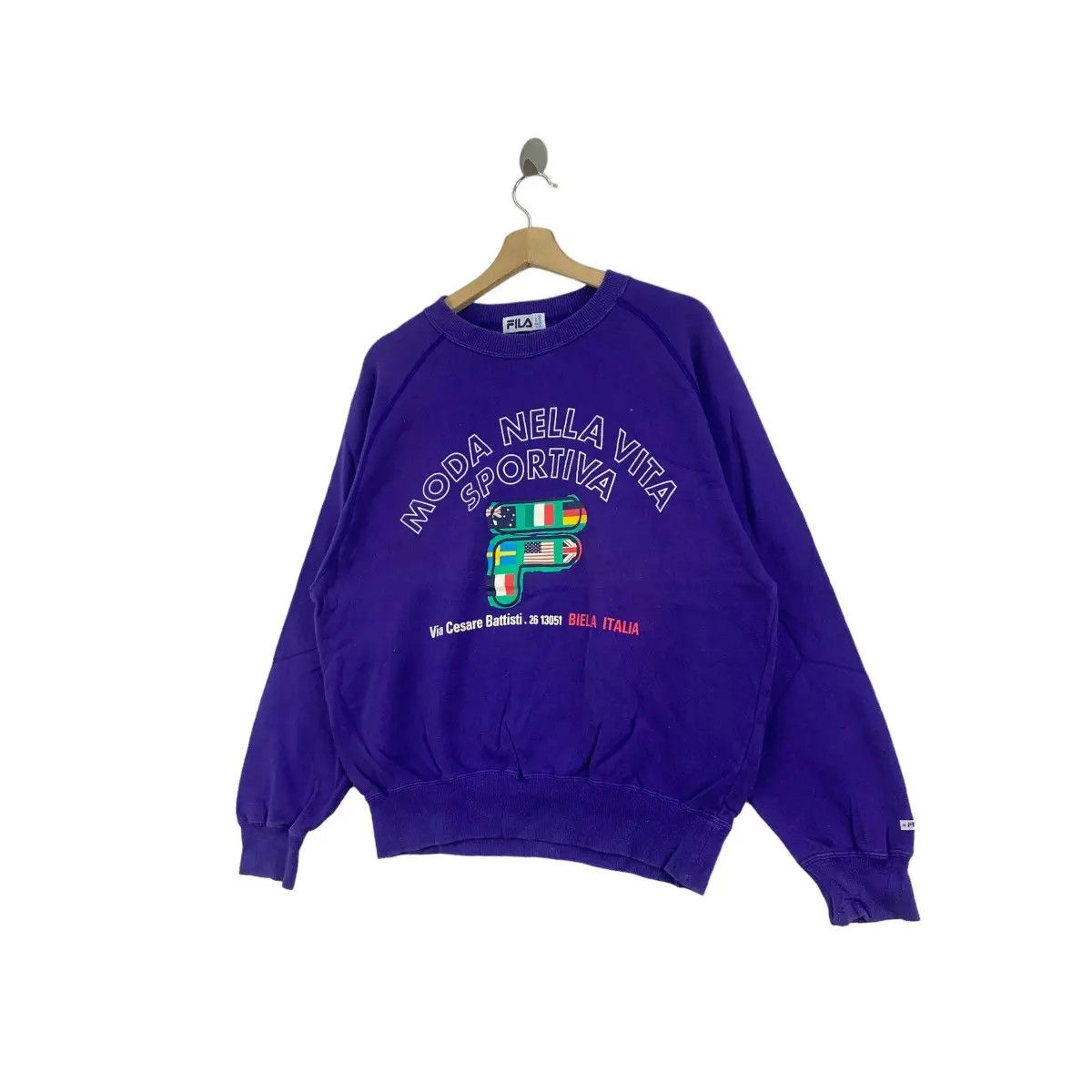 Fila Vtg FILA BIELLA ITALIA Sportiva Italy Sweden Flag Sweatshirt Size XL / US 12-14 / IT 48-50 - 7 Thumbnail