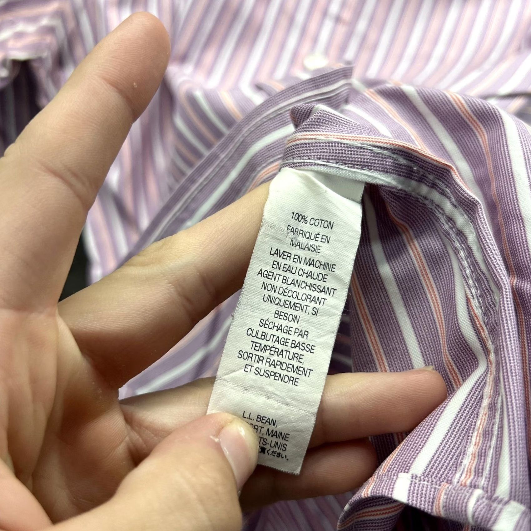 Vintage L.L. Bean Shirt Womens Small Purple Stripe Wrinkle Resistant 3/4 Sleeve Top Size S / US 4 / IT 40 - 2 Thumbnail