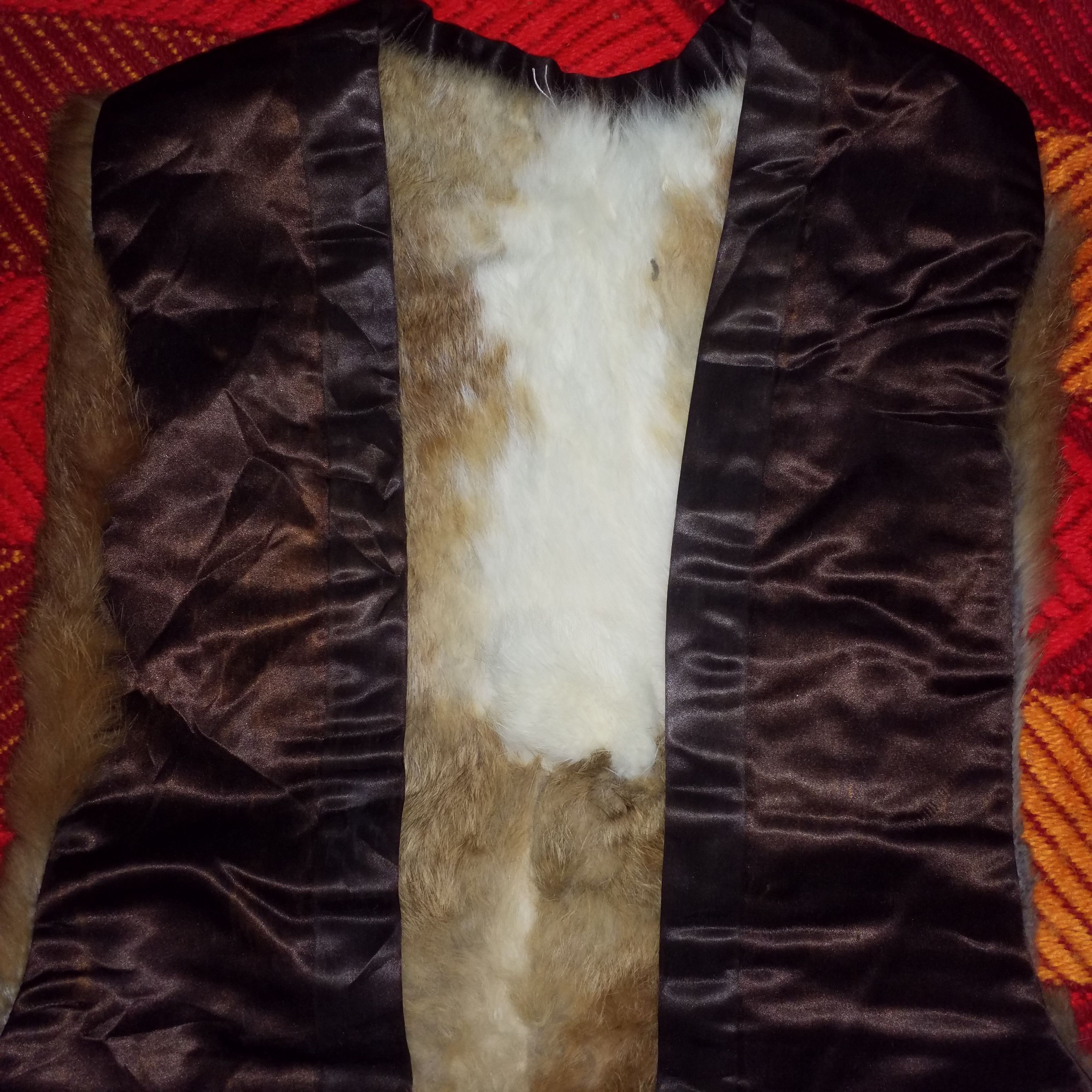 Other FUR BLAZER SATIN AUTHENTIC LEATHER Size US S / EU 44-46 / 1 - 2 Thumbnail